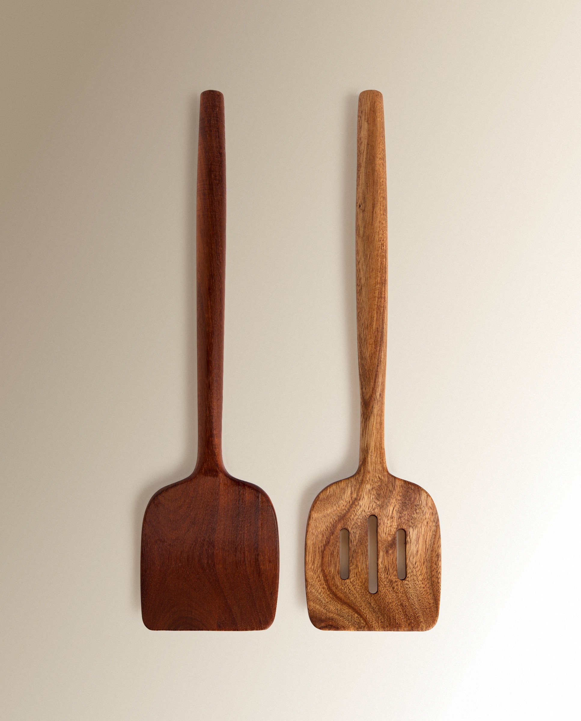 Imagen 0 de Set de 2 espátulas de madera Contemporáneo Natural