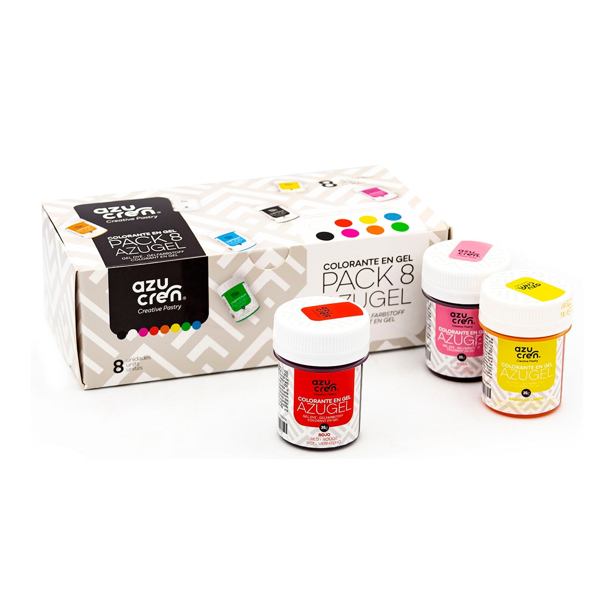 Conjunto de 8 Corantes 30 g - Multicolor Azucren Multicolor-1