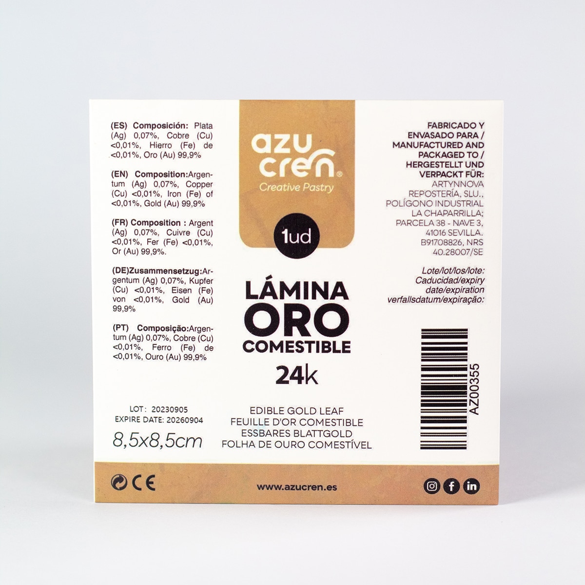 Lâmina de Ouro de 24 K Comestível Ouro-1