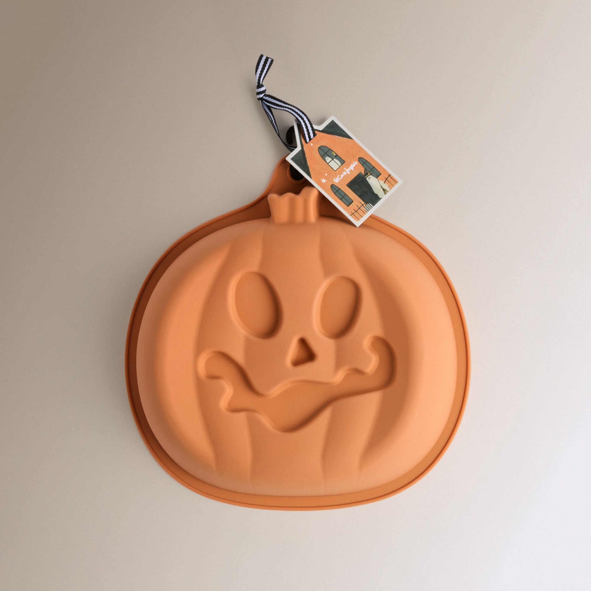 Molde de Silicone Abóbora Grande Halloween Laranja-4