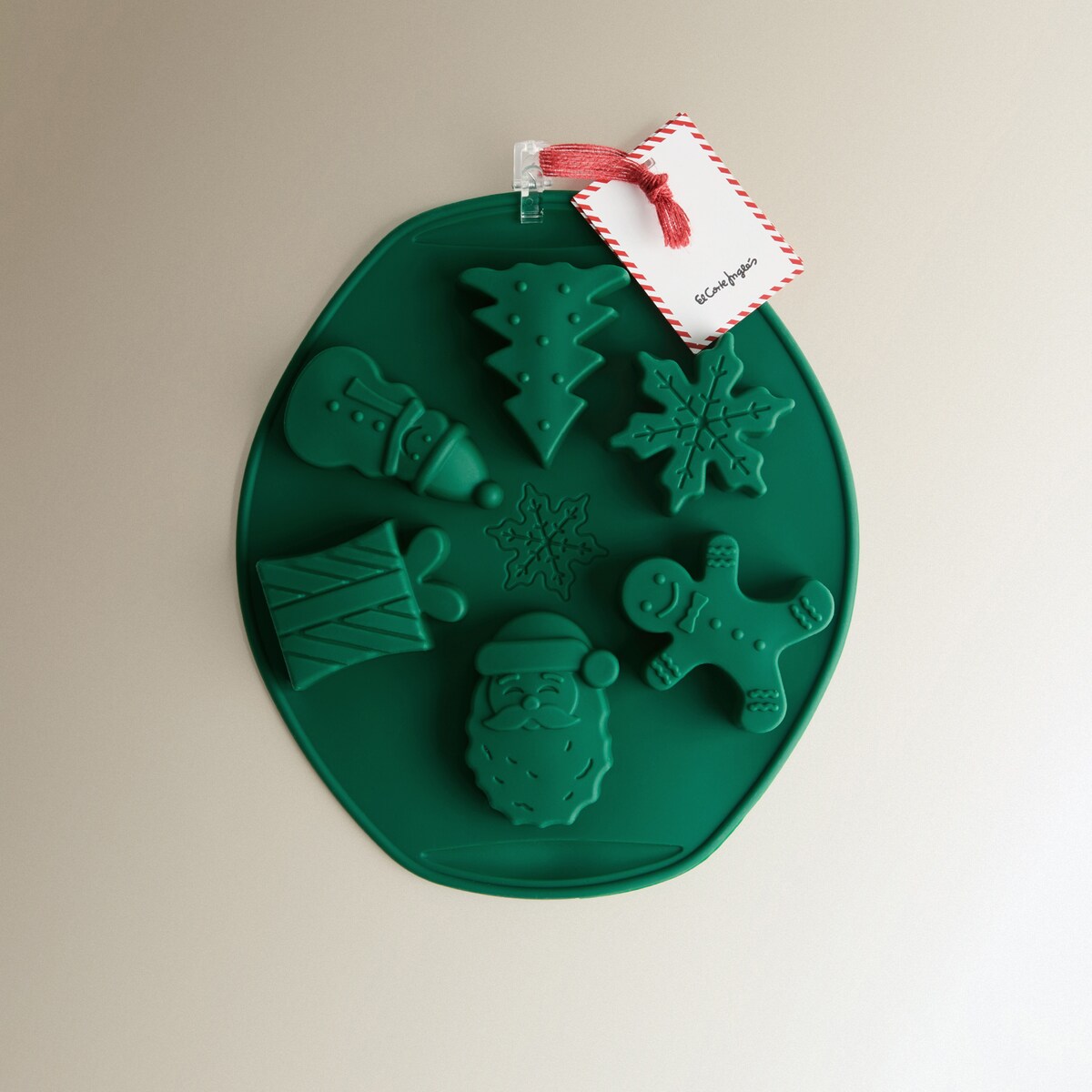 Molde de silicona redonda 6 formas Navidad Verde-3