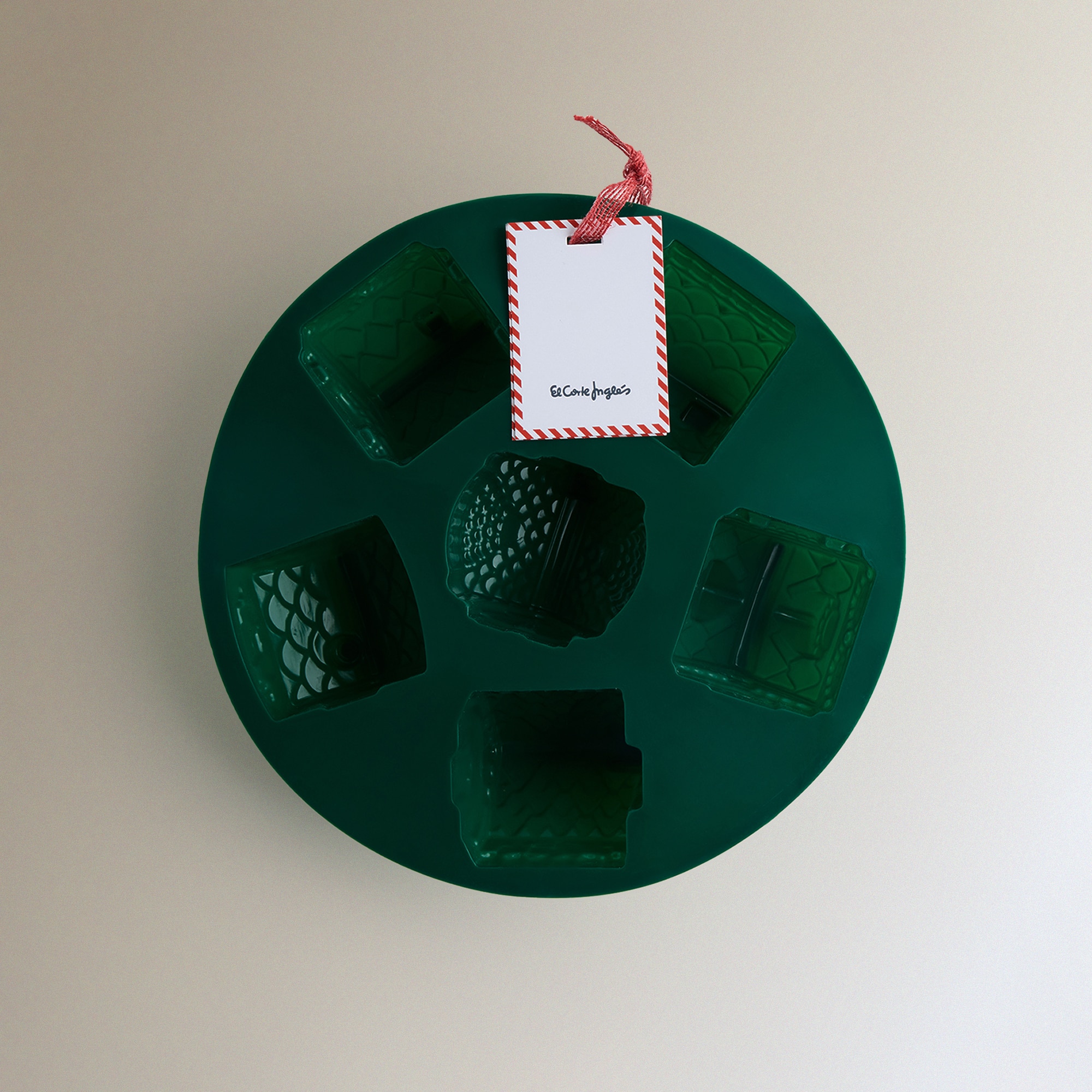 Molde de Silicone 6 Casas Natal Verde-2