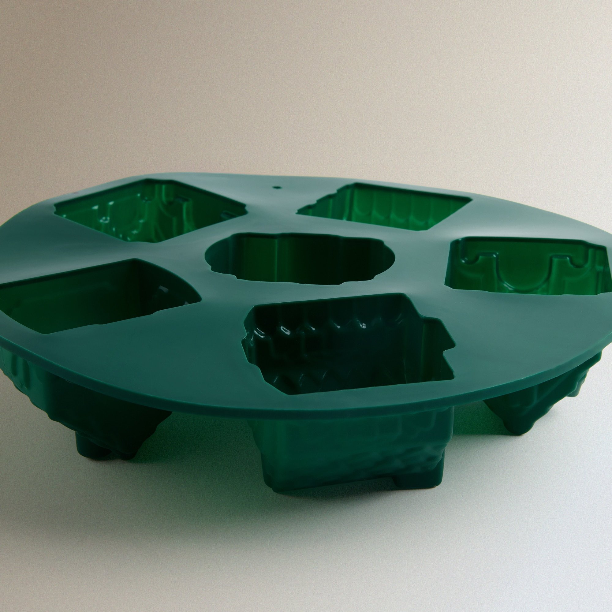 Molde de Silicone 6 Casas Natal Verde-3