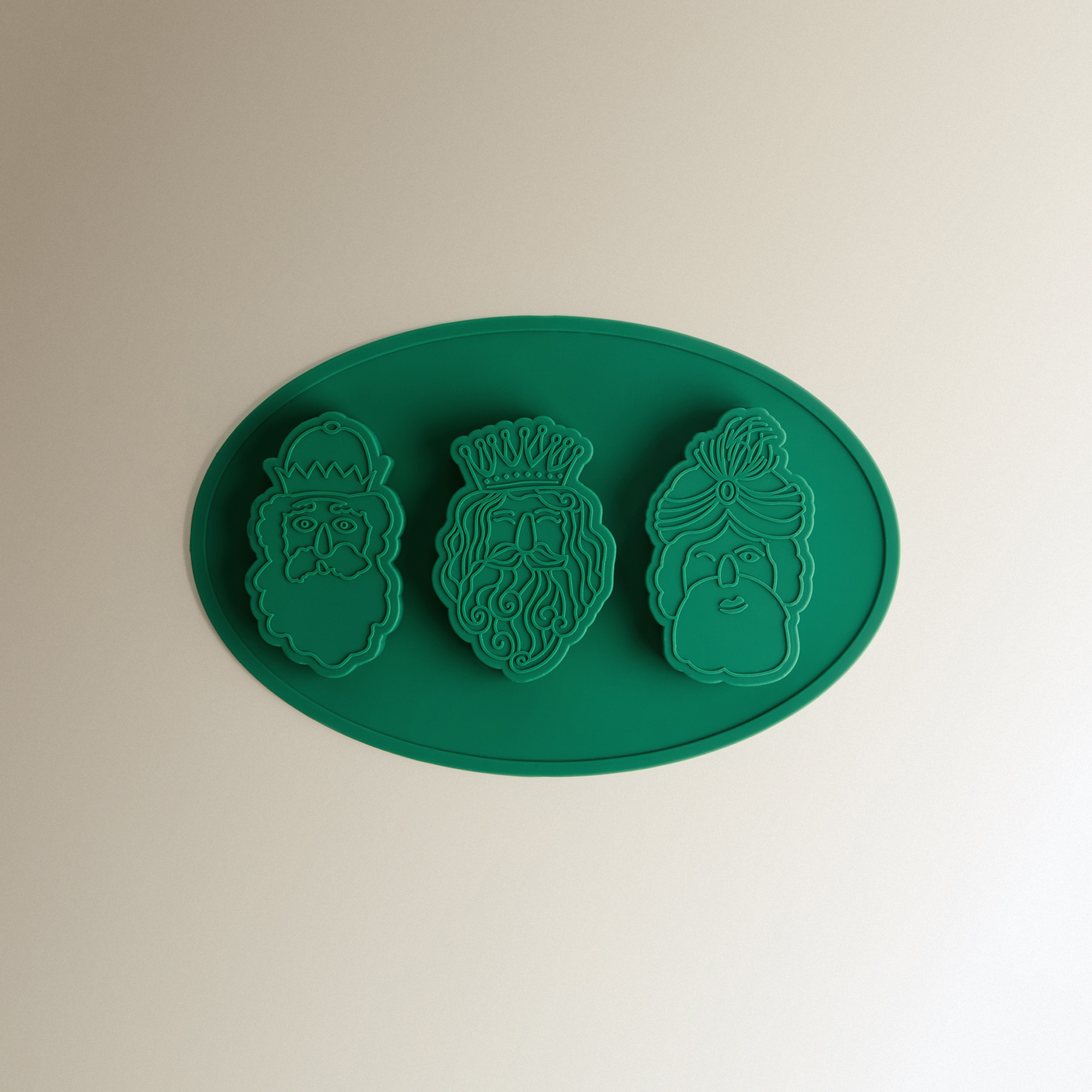 Molde de Silicone Reis Magos Natal Verde-1