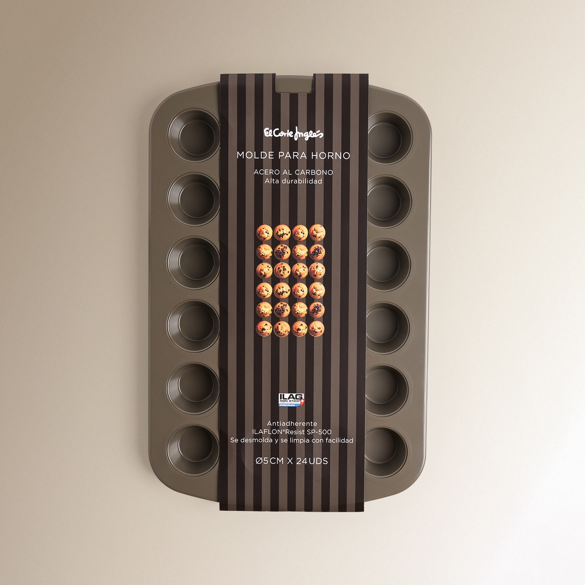 Molde de Aço com 24 Mini Cavidades para Pastelaria Castanho-4