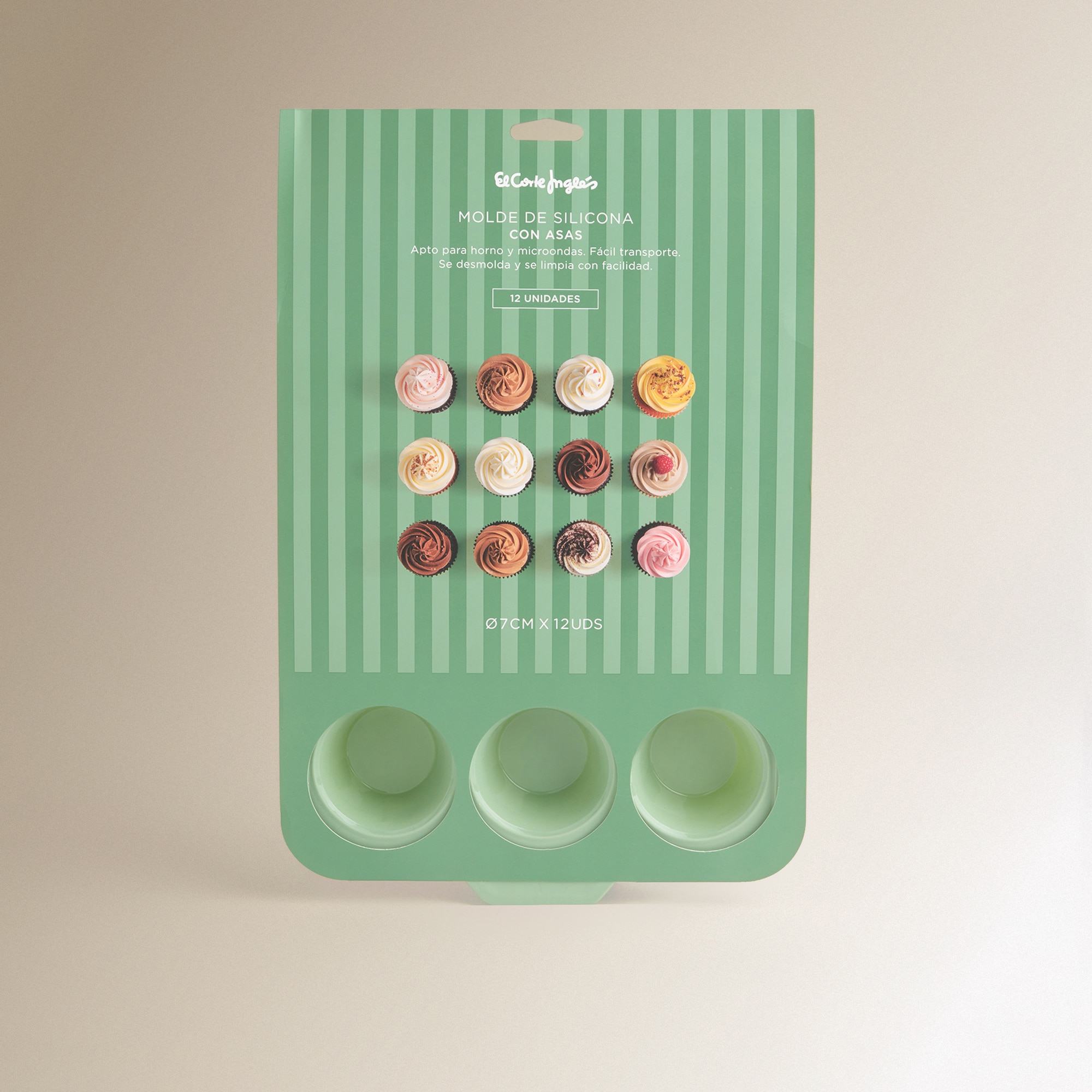 Molde de Silicone para 12 Muffins Verde-3