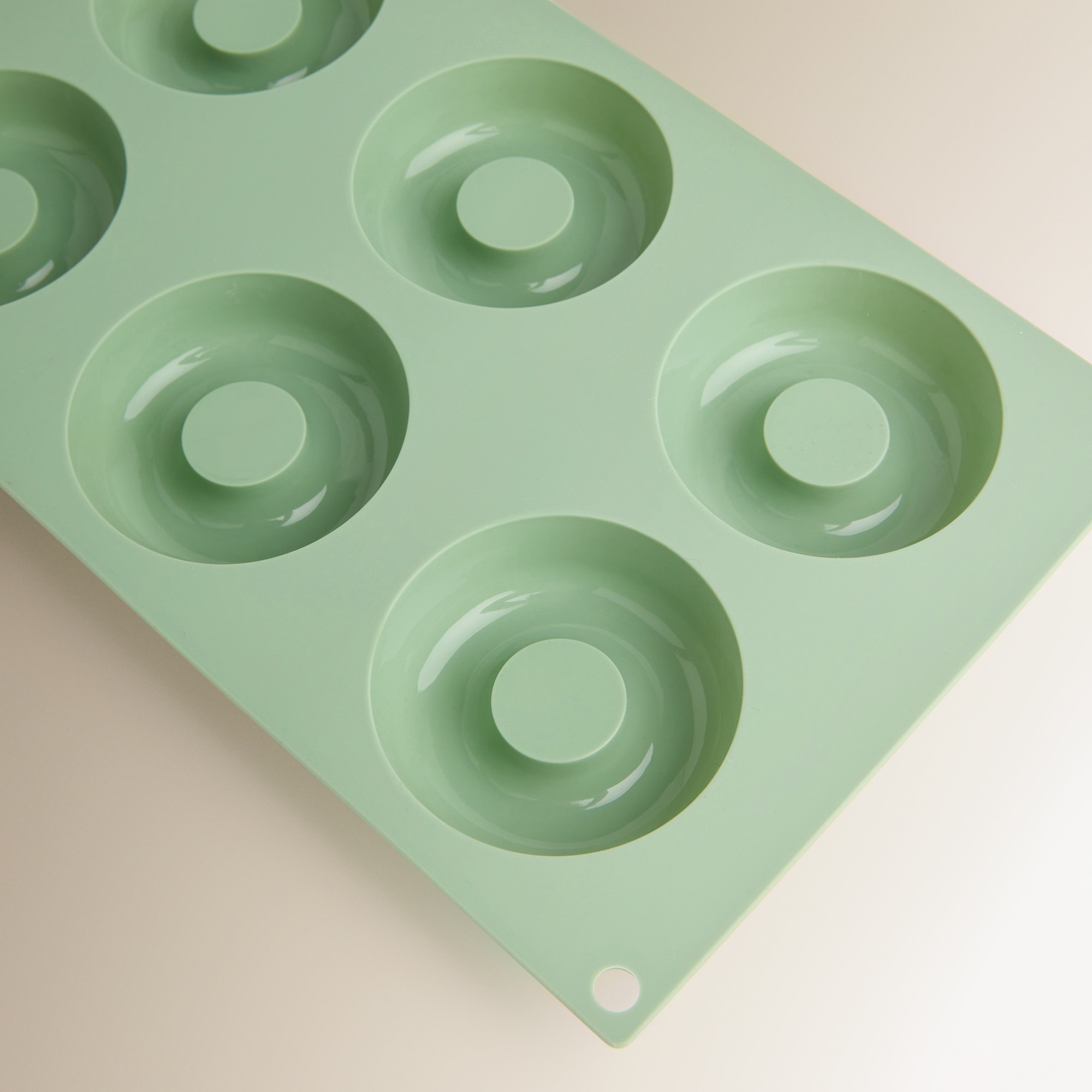 Molde de Silicone com 6 Cavidades para Donuts Verde-4