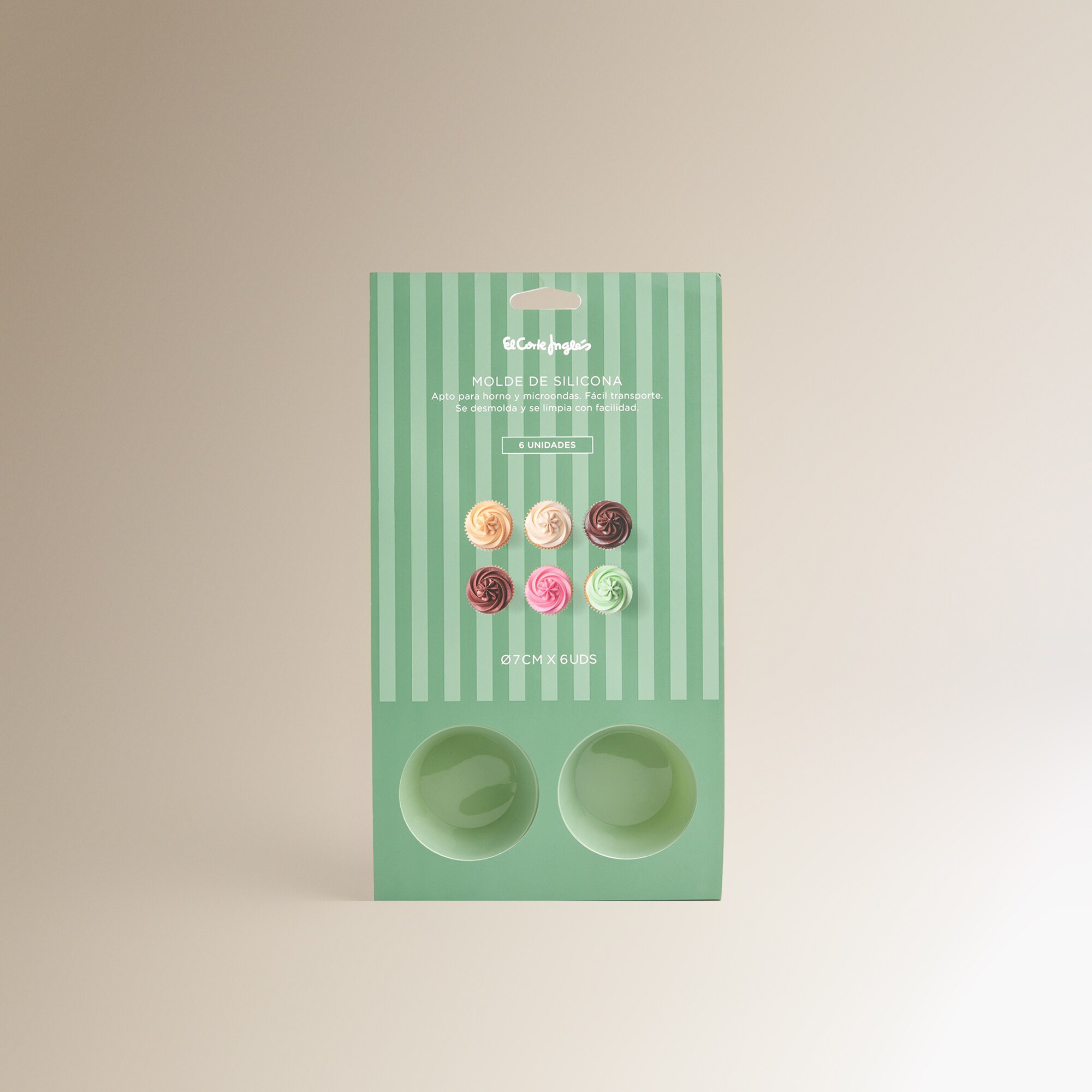 Molde de Silicone com 6 Cavidades para Muffins Verde-3