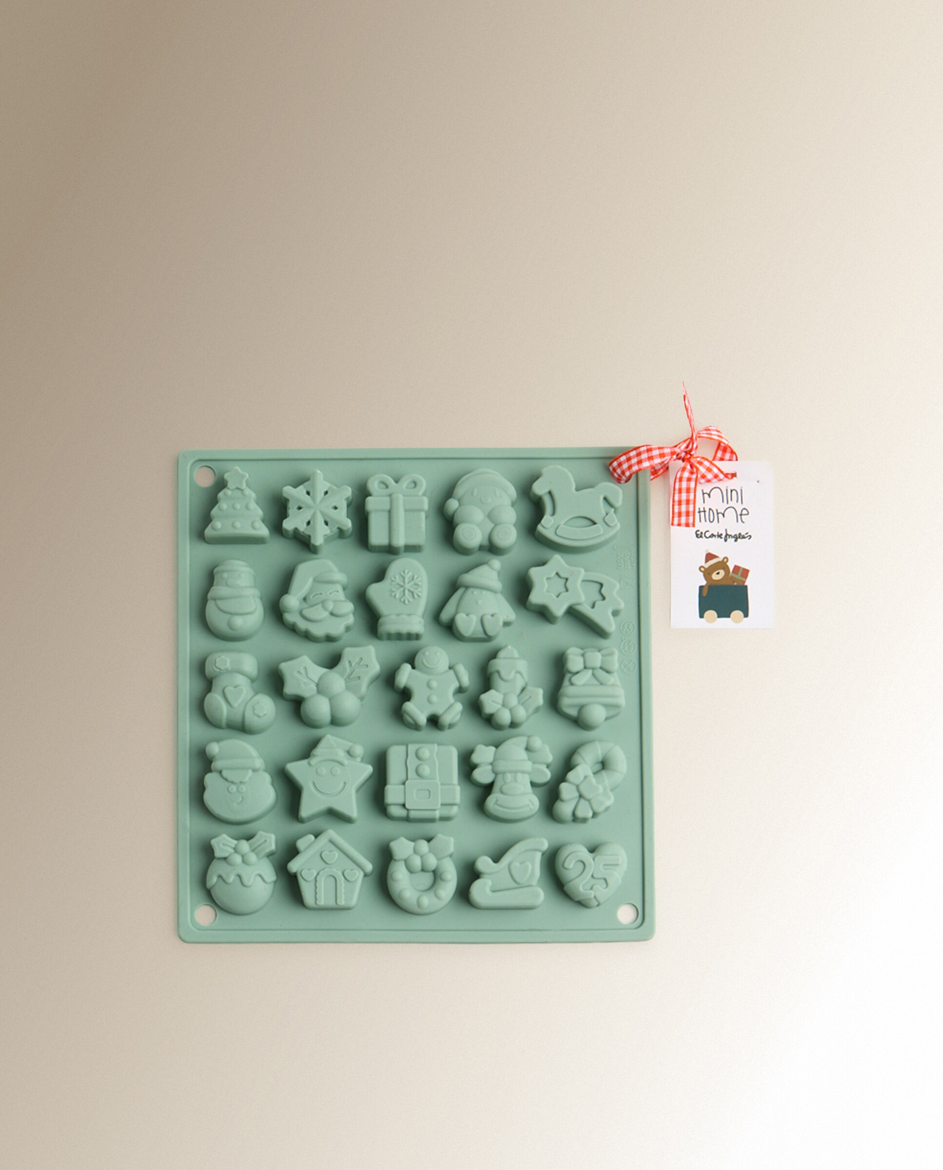 Molde de Silicone para 25 Unidades Mini Xmas Natal Verde-4