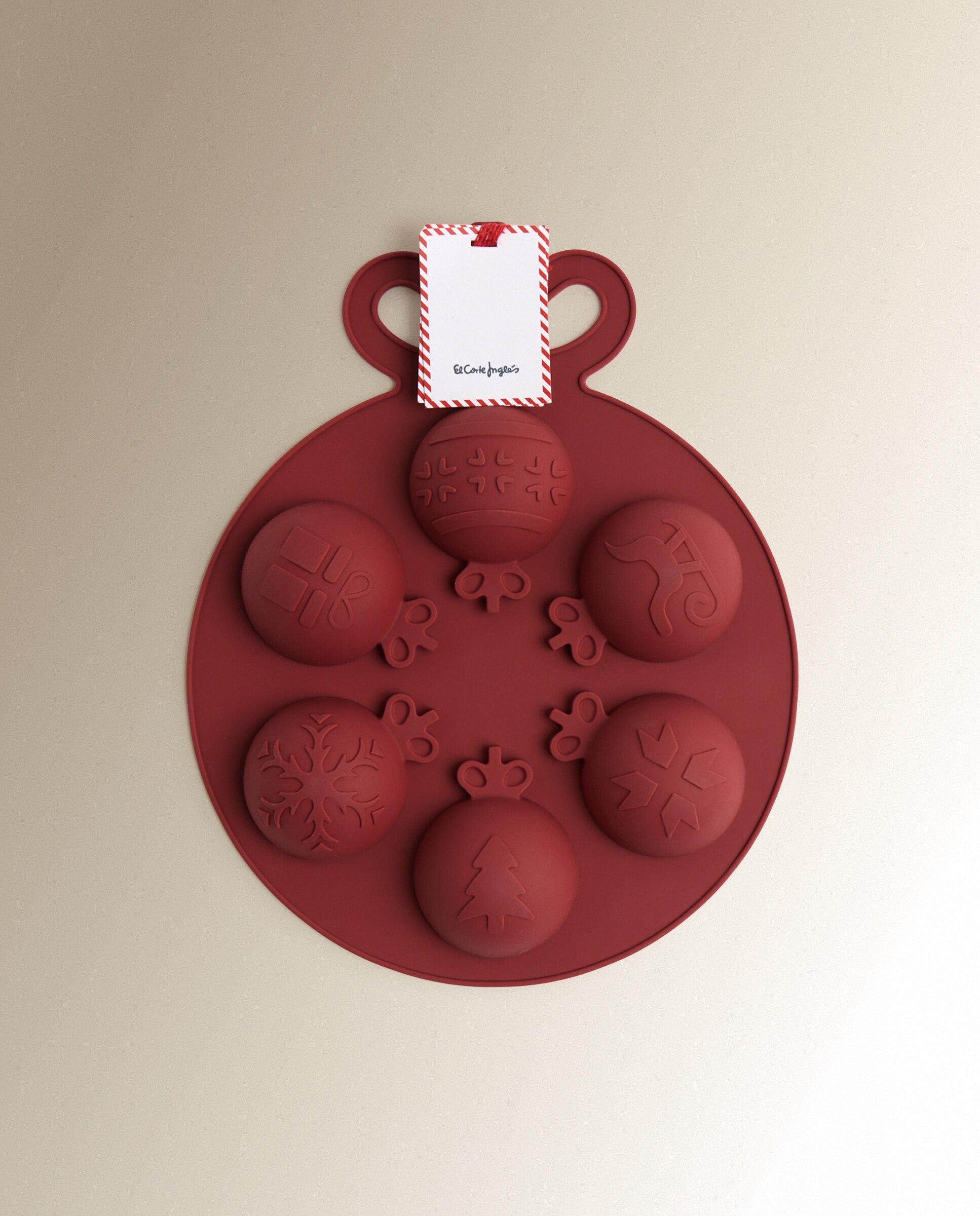 Molde de Silicone para 6 Unidades Bola de Natal Vermelho-4