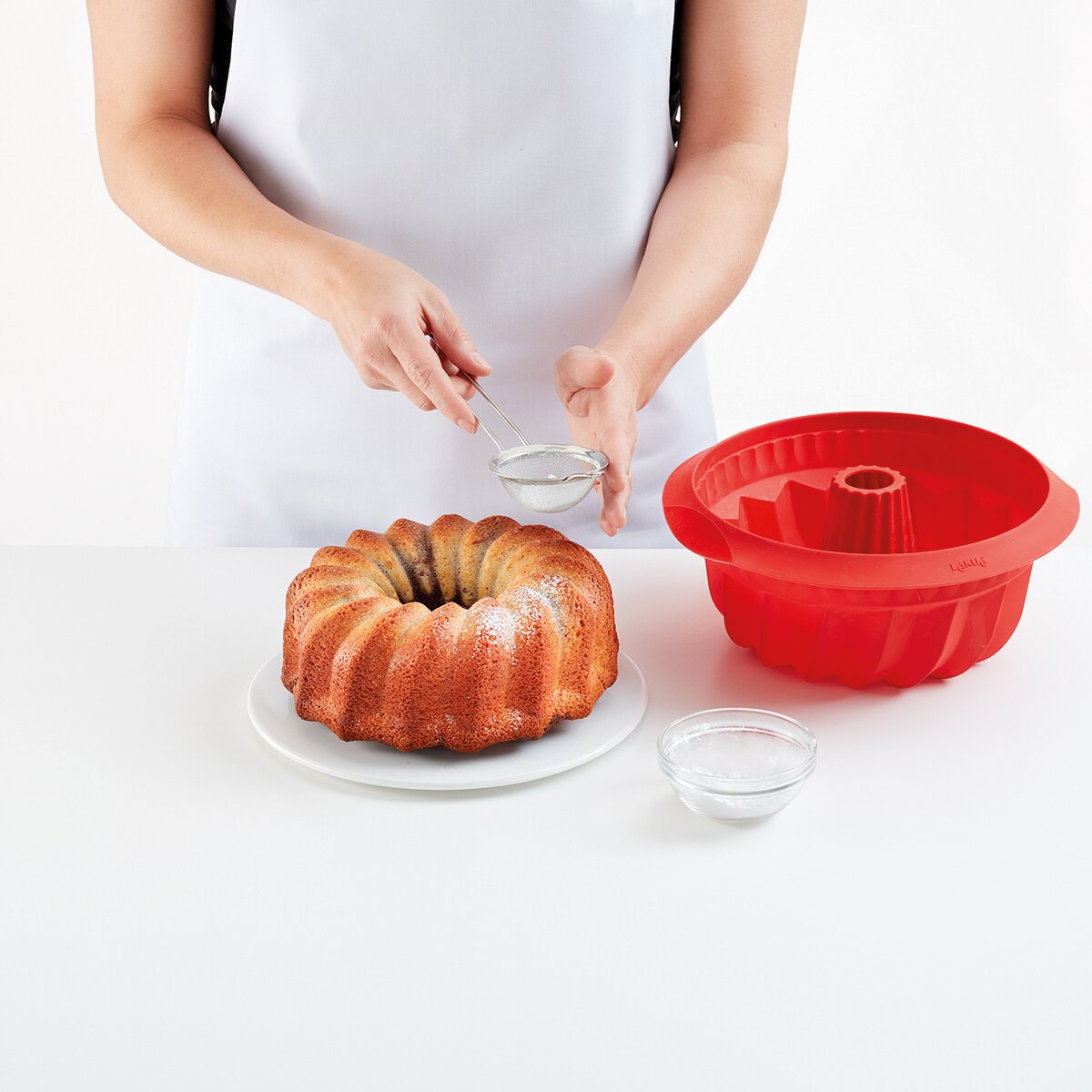 Conjunto de 2 mini Formas de Pudim Compatível com Air Fryer Vermelho-4