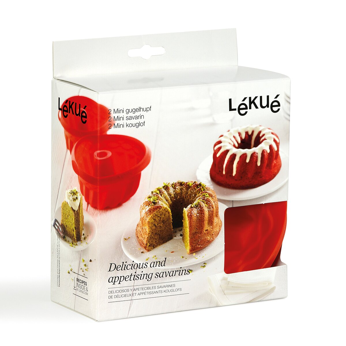 Conjunto de 2 mini Formas de Pudim Compatível com Air Fryer Vermelho-5