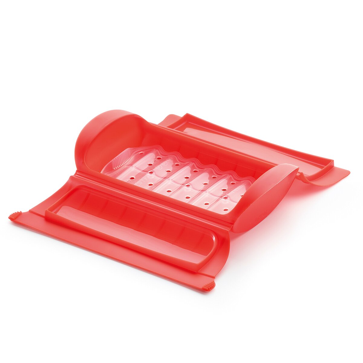 Estojo de vapor 1-2 pessoas com bandeja Lékué Vermelho-5