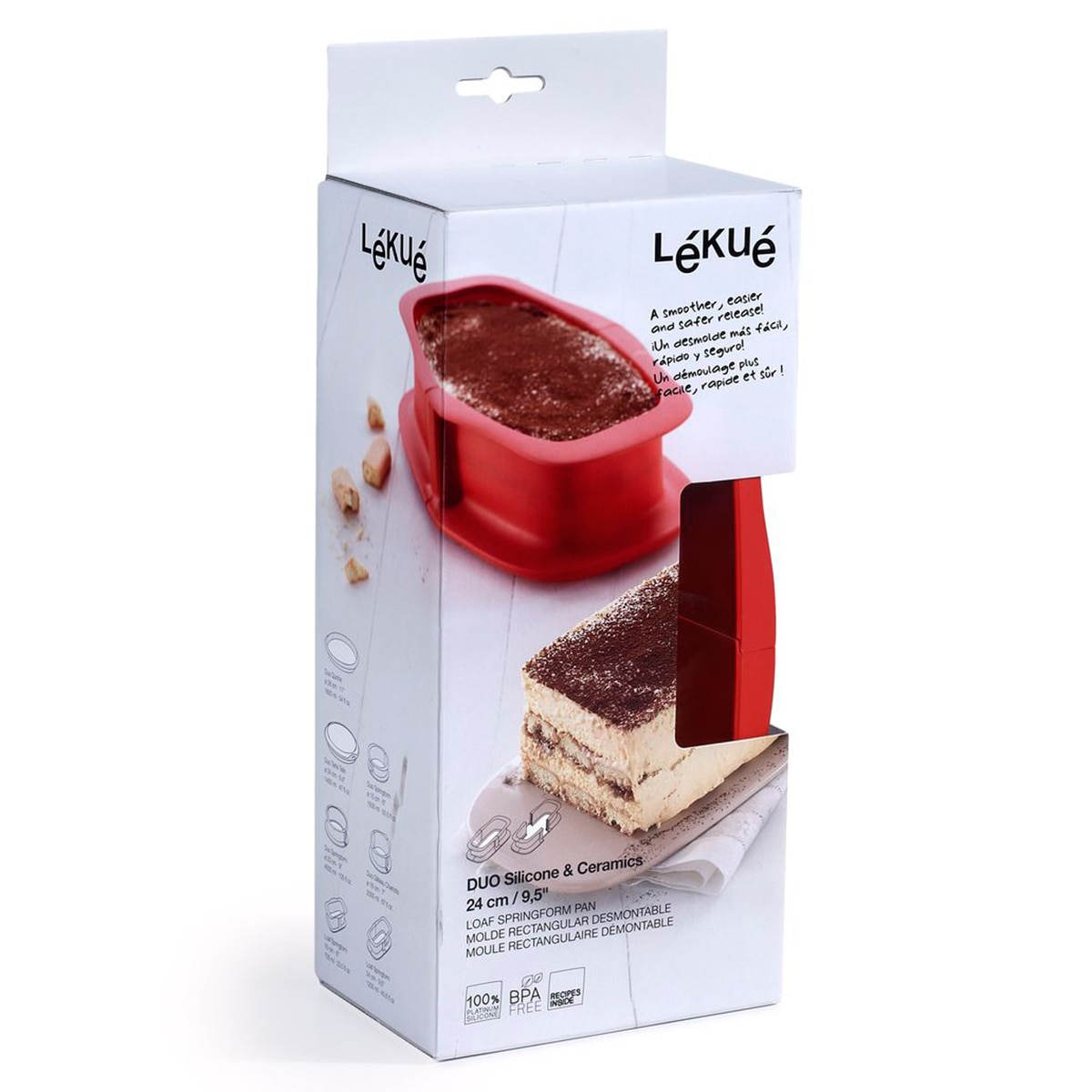 Molde rectangular desmontável Lékué Vermelho-2
