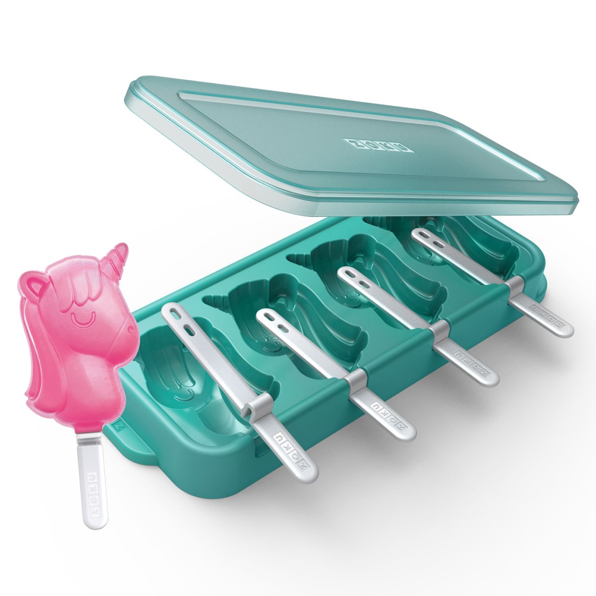 Molde para 4 gelados Unicórnio Zoku Turquesa-2