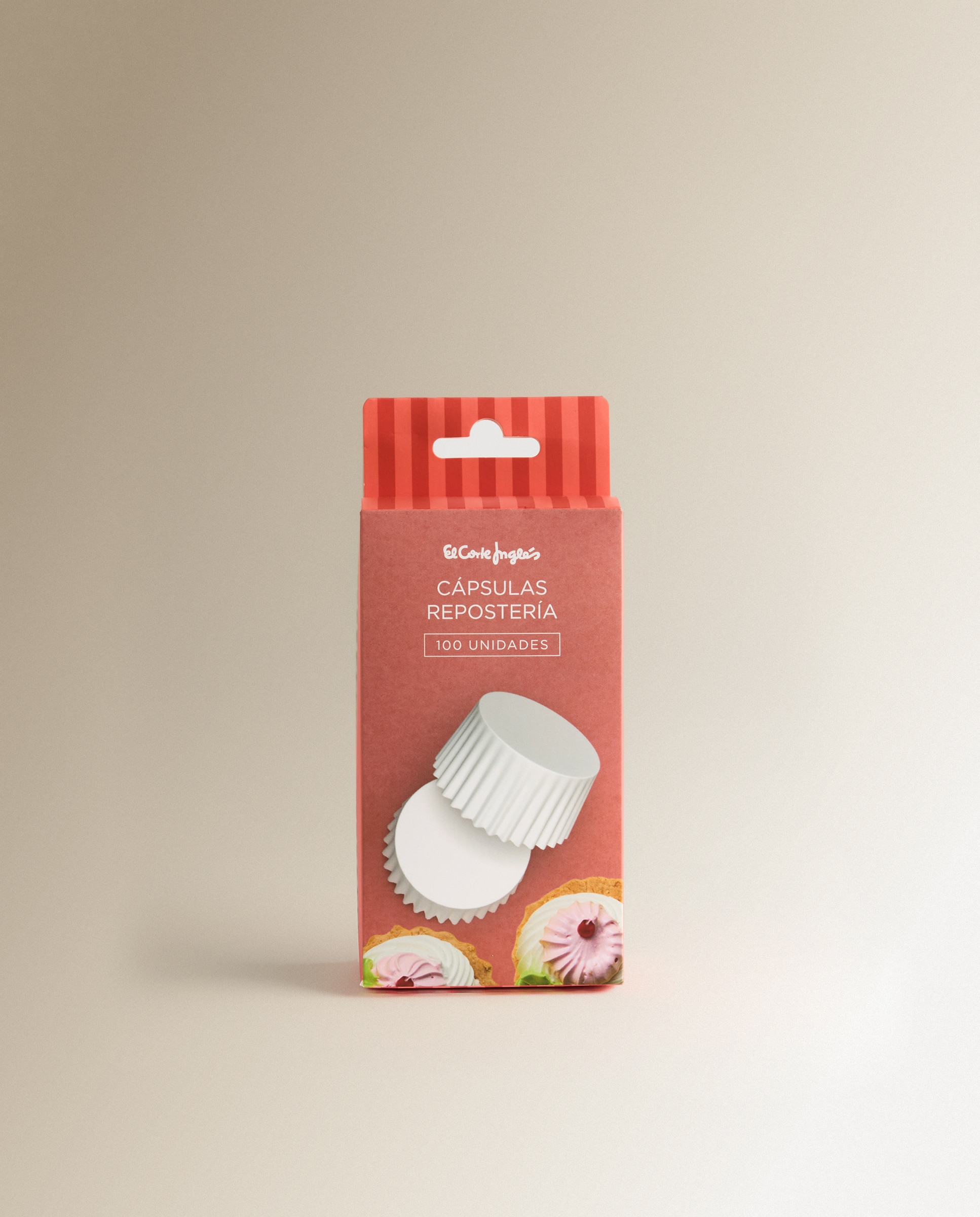 Conjunto de 100 cápsulas de cupcakes brancas El Corte Inglés Branco-3