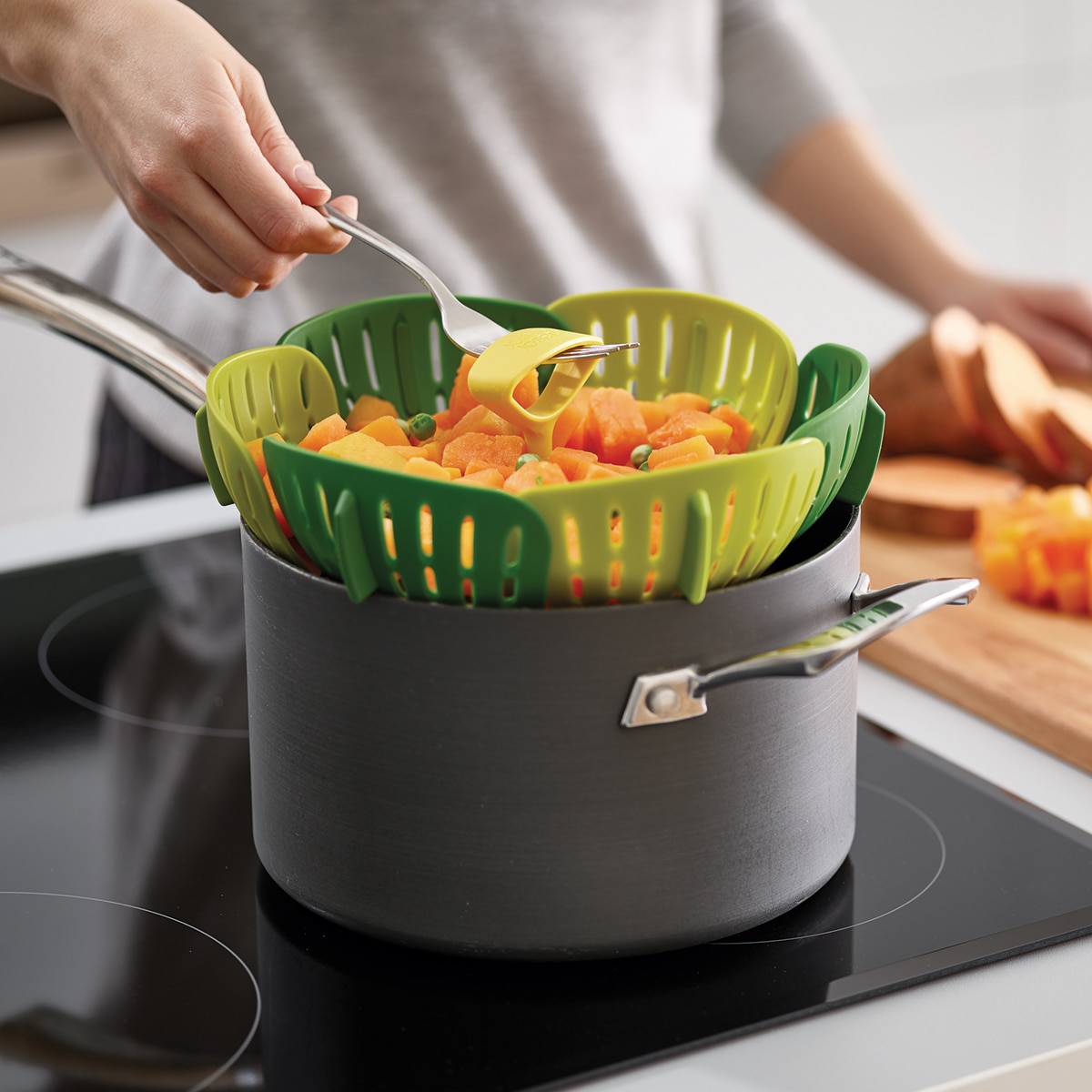 Cesta de vapor dobrável Bloom? Verde-7