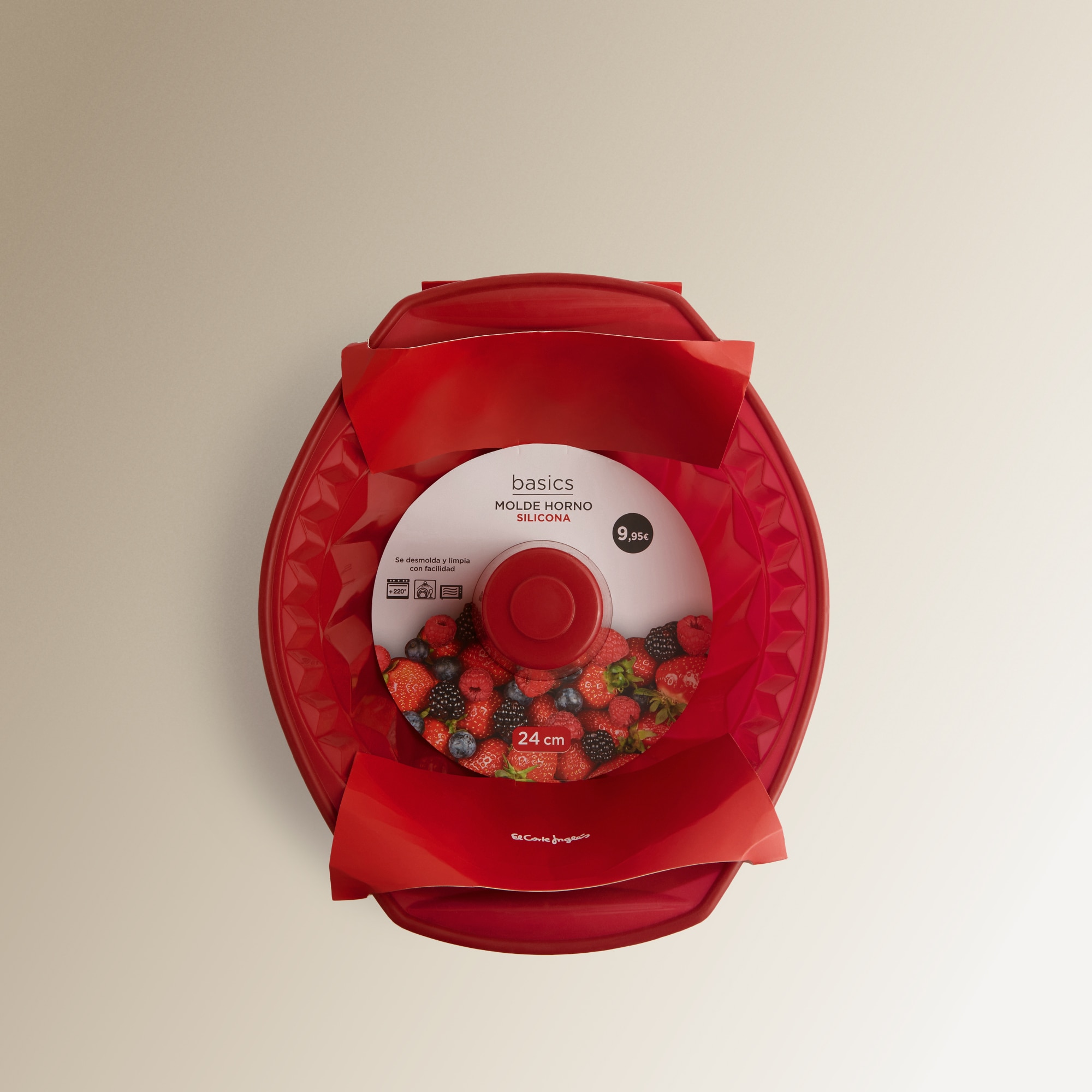 Molde de silicona Savarin Basics El Corte Inglés Rojo-4
