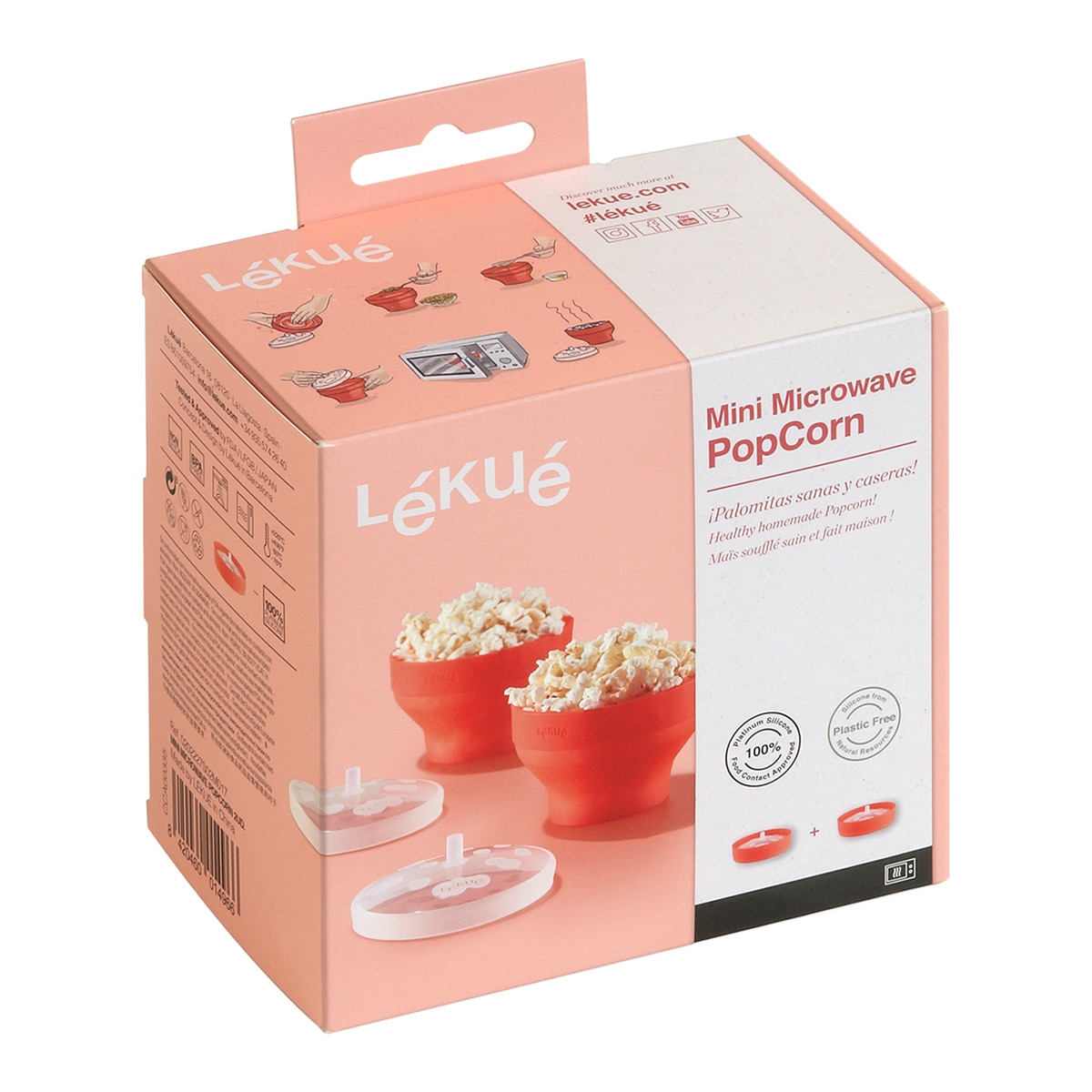 Conjunto de 2 Recipientes para Pipocas Pop Corn Vermelho-7