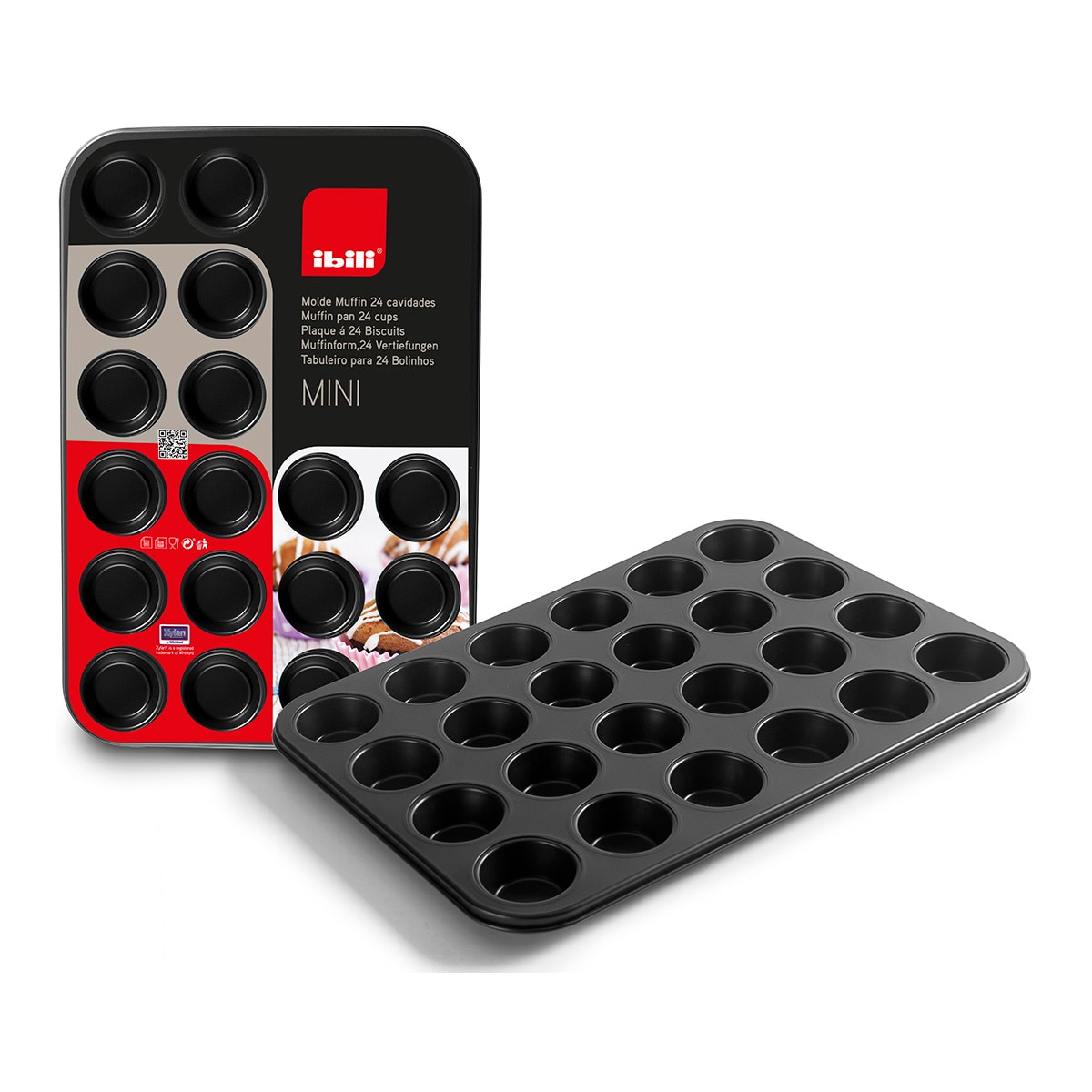Molde para 24 mini muffins Moka Preto-2