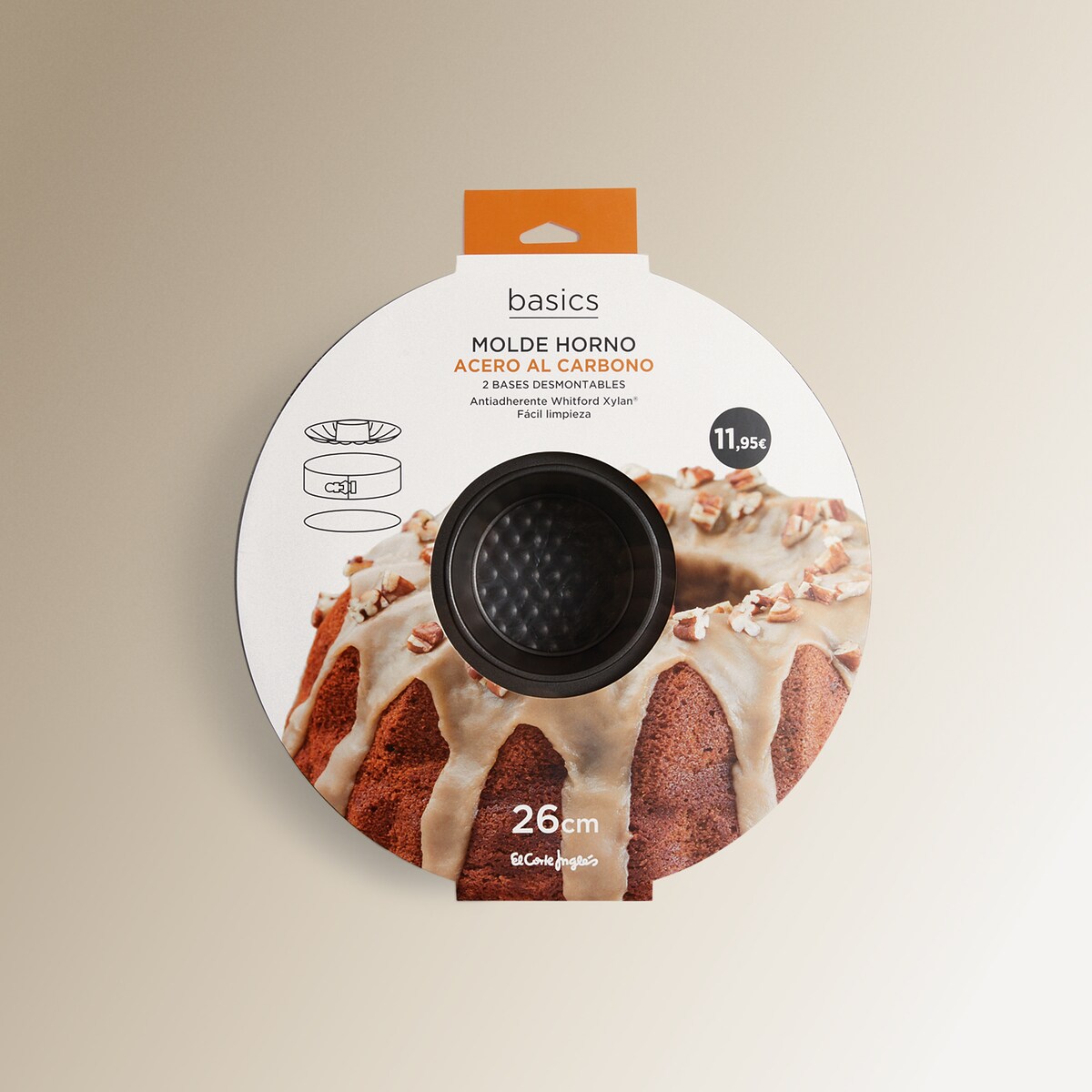Molde desmontable doble fondo Basics El Corte Inglés Gris oscuro-5