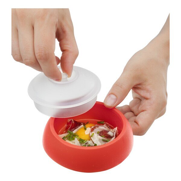 Molde Quadrado para Cozer Ovos Compatível com Air Fryer Vermelho-3
