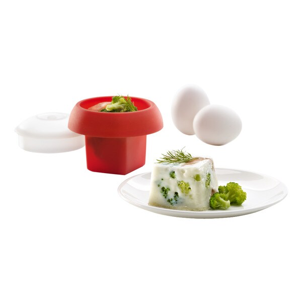 Molde Quadrado para Cozer Ovos Compatível com Air Fryer Vermelho-5