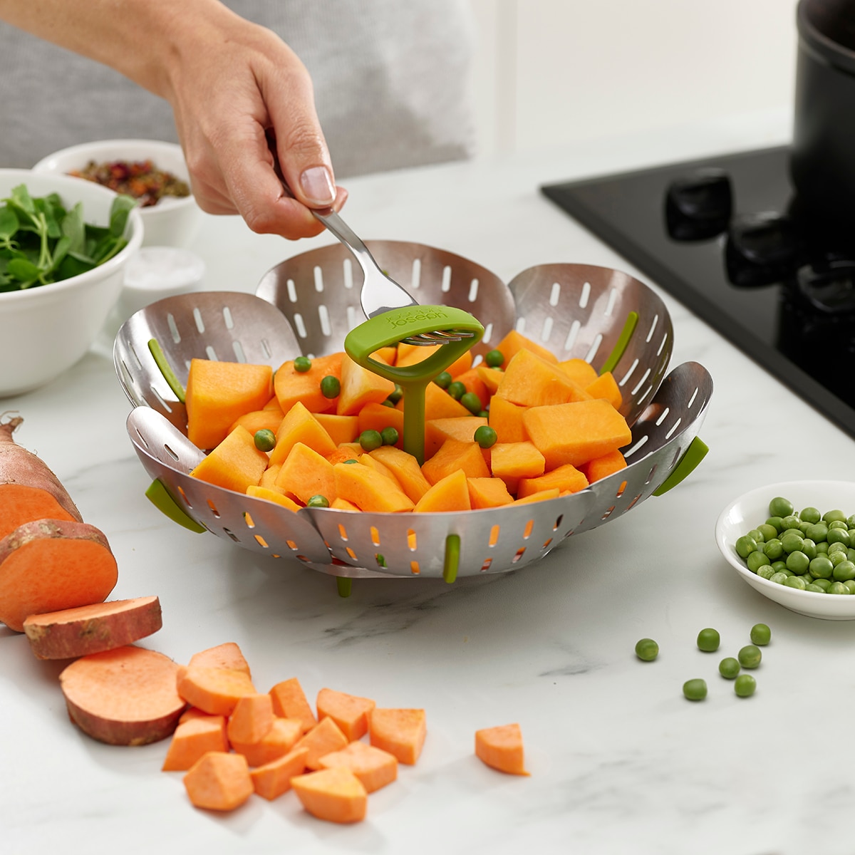 Cesta de Vapor Dobrável Bloom Aço-8