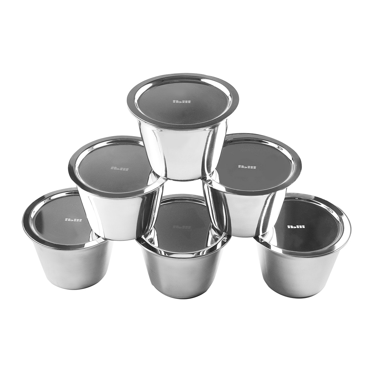 Conjunto de 6 Tampas para Moldes de Pudim Flan Aço-3