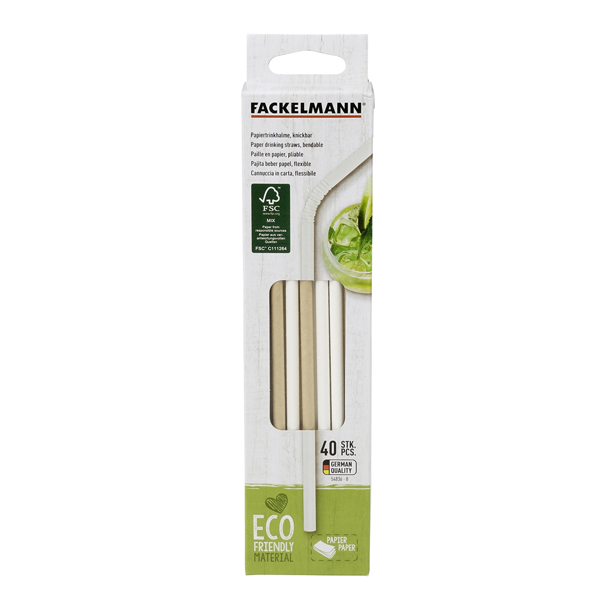 Pajitas flexibles de papel Ecolution Fackelman Marrón-2