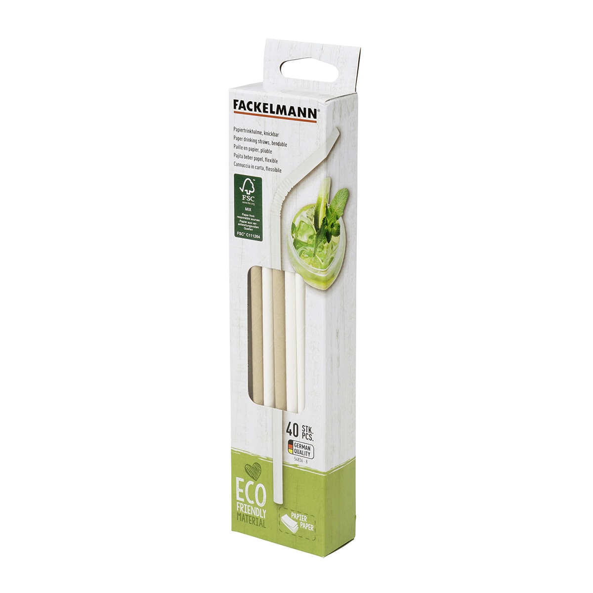 Pajitas flexibles de papel Ecolution Fackelman Marrón-3