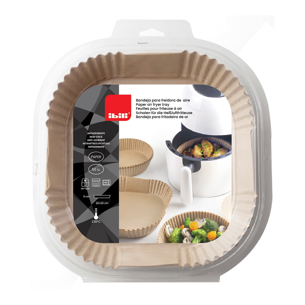 Imagem 0 de Conjunto 50 Moldes Quadrados de Papel para Fritadeira de Ar