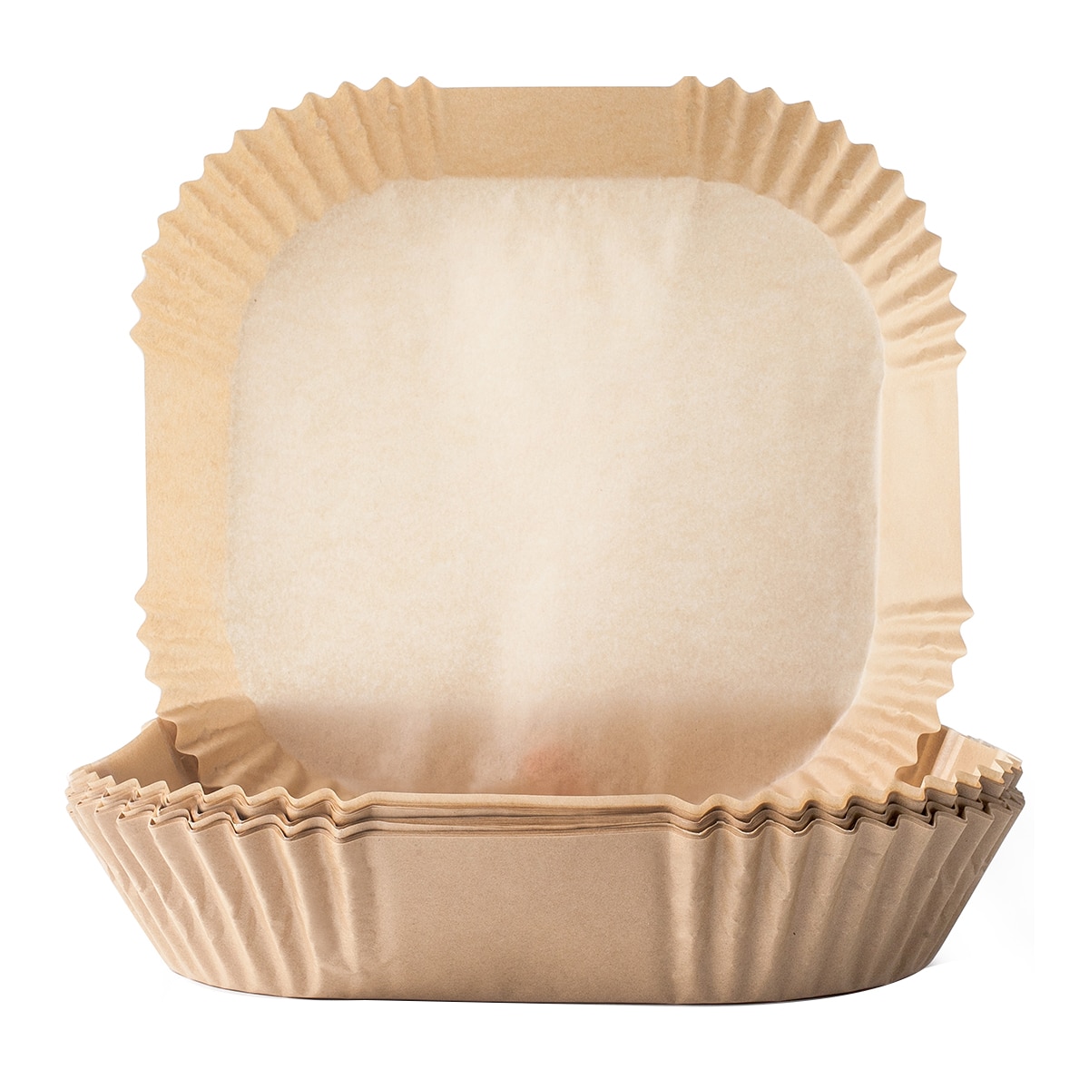 Set 50 moldes cuadrados de papel para freidora de aire Ibili Marrón-2