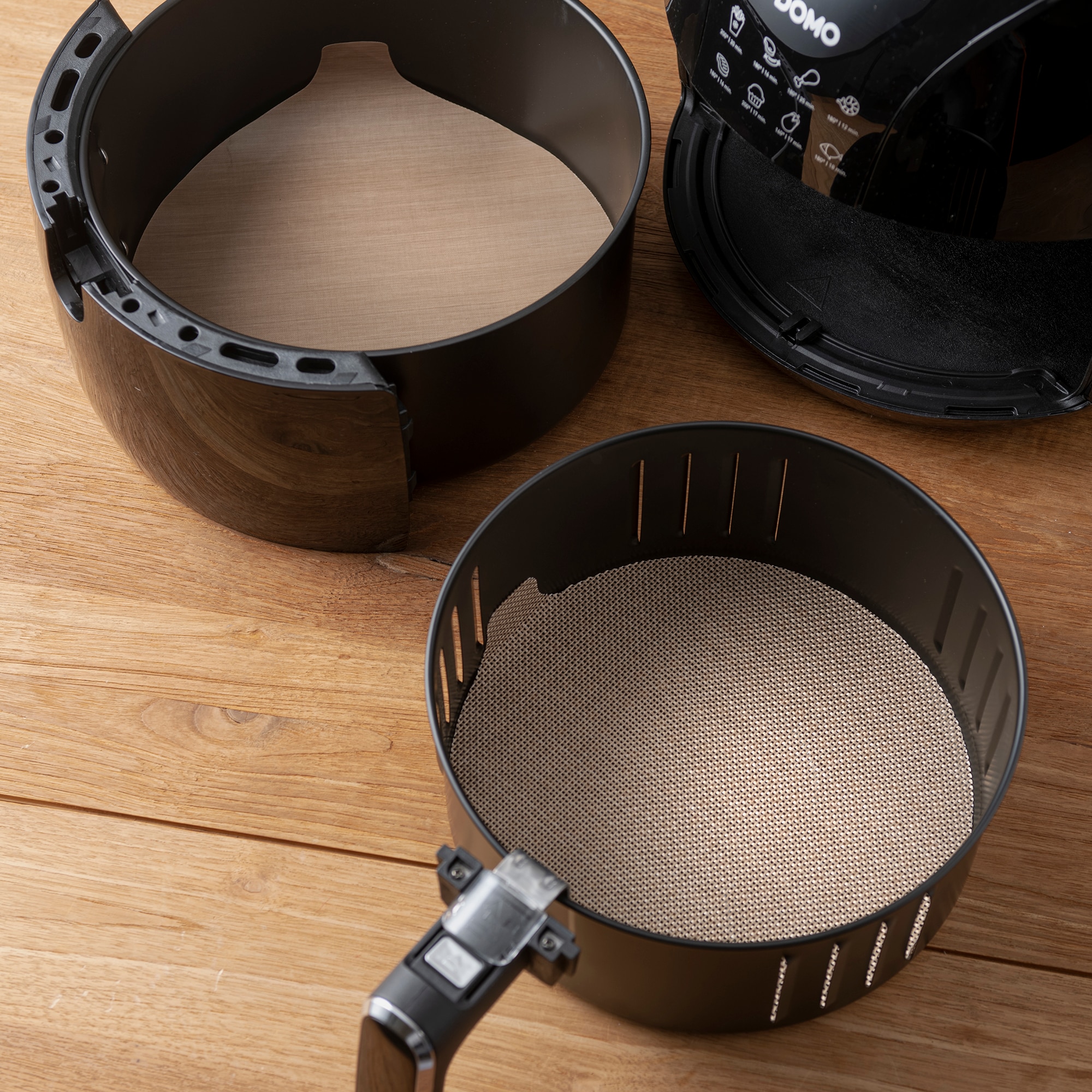 Conjunto de 2 Moldes Airfryer No Stick Preto-2