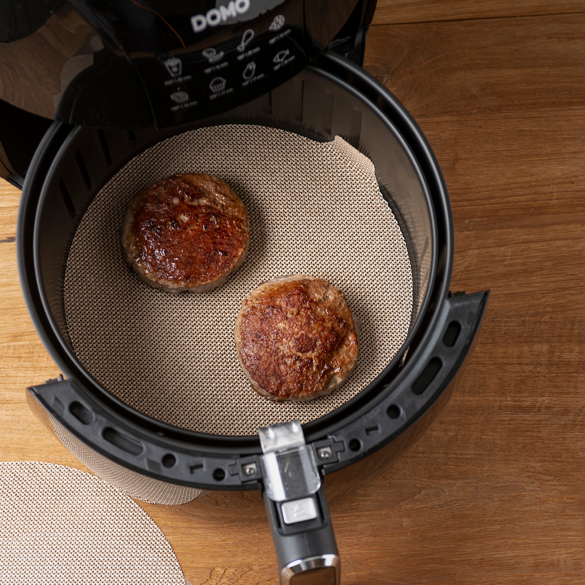 Conjunto de 2 Moldes Airfryer No Stick Preto-4