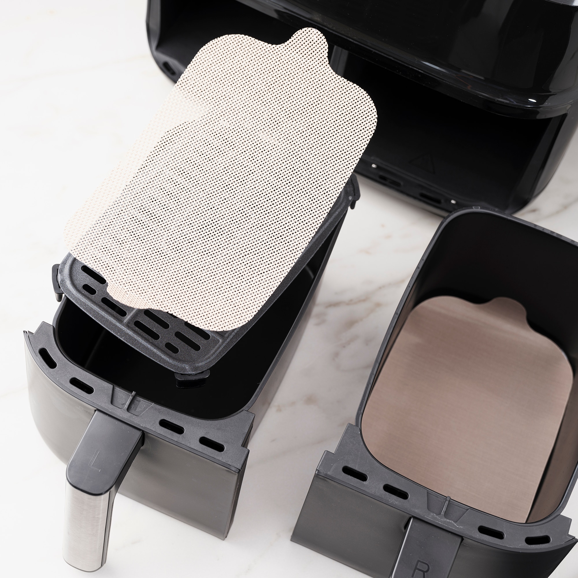 Conjunto de 4 Moldes para Cestas Airfryer Preto-3