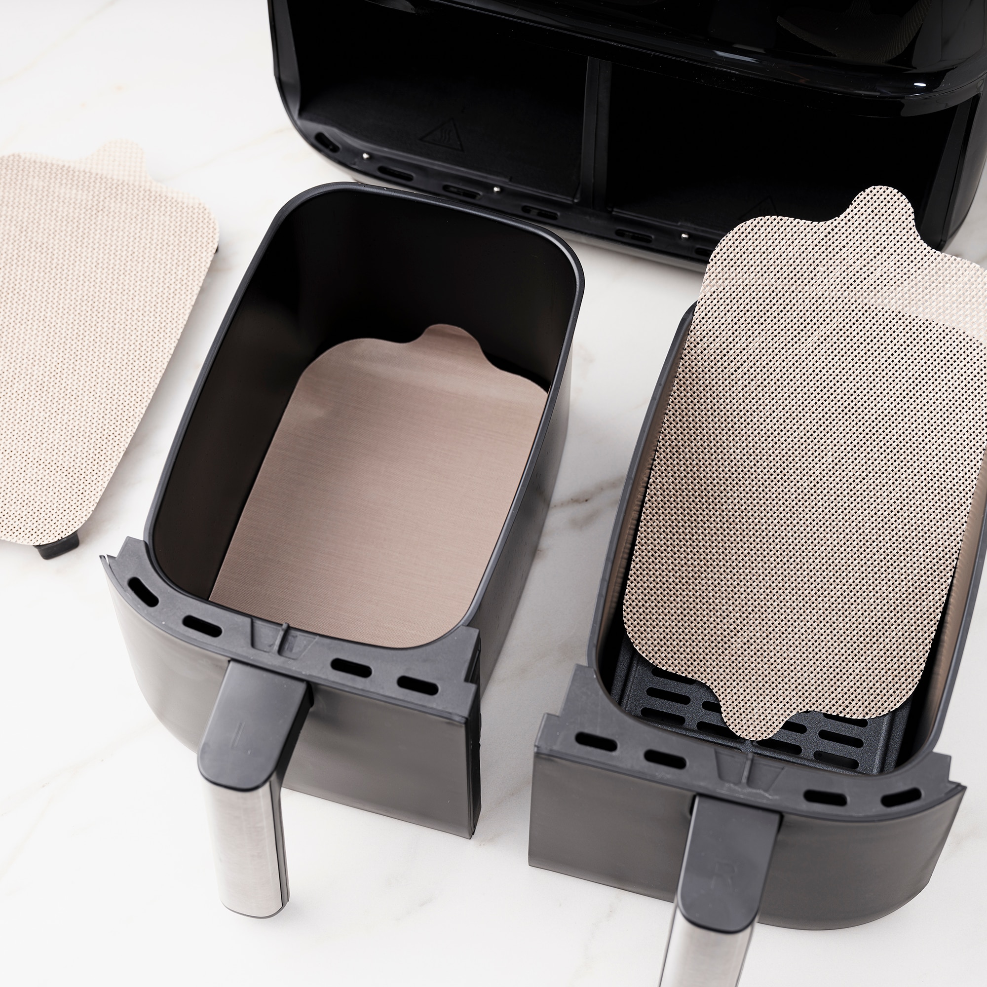 Conjunto de 4 Moldes para Cestas Airfryer Preto-4