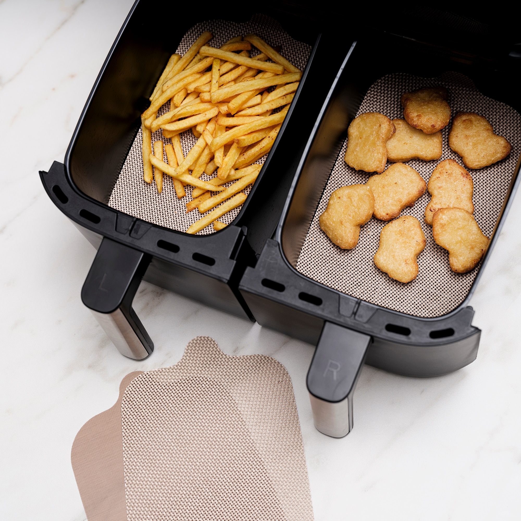 Conjunto de 4 Moldes para Cestas Airfryer Preto-5