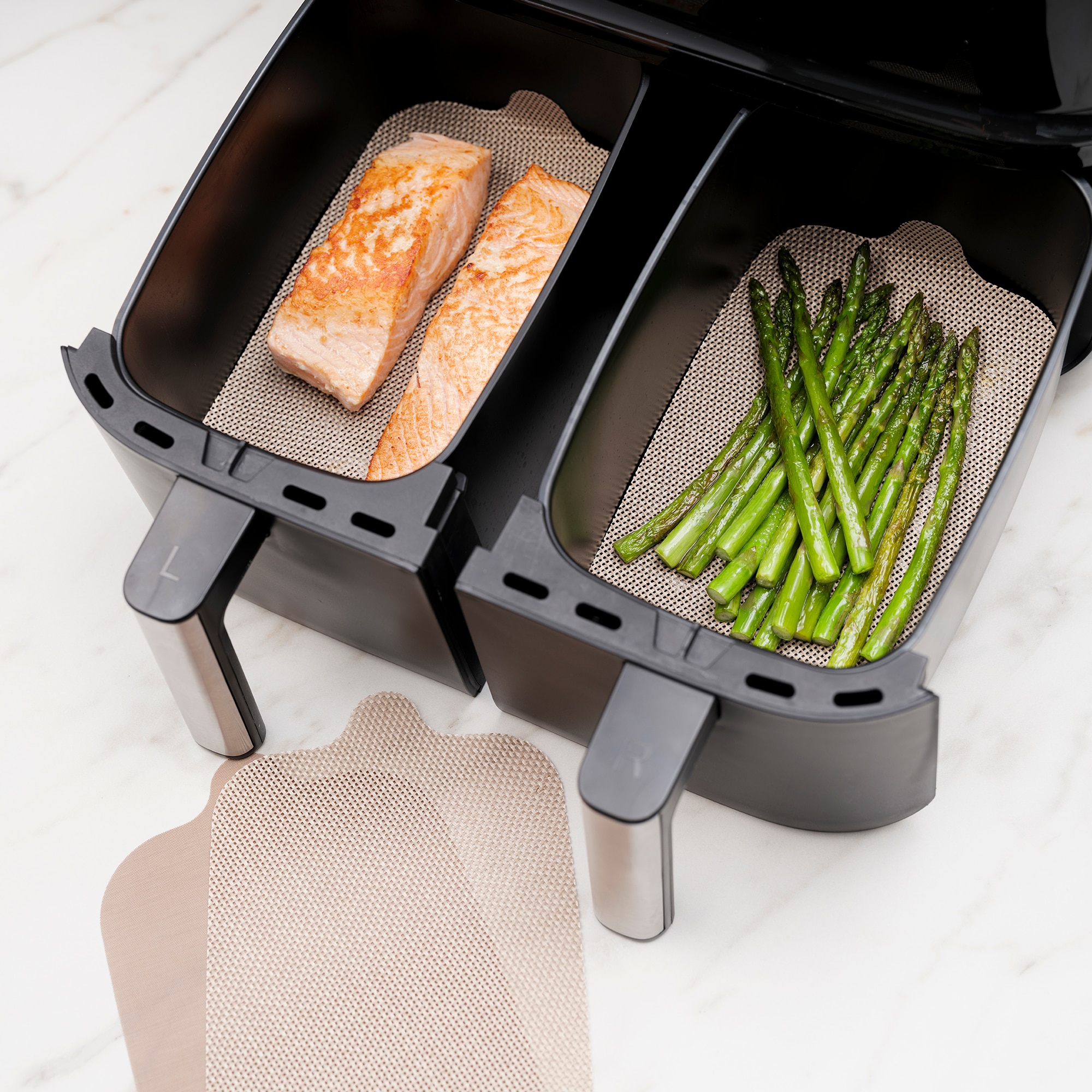 Conjunto de 4 Moldes para Cestas Airfryer Preto-6