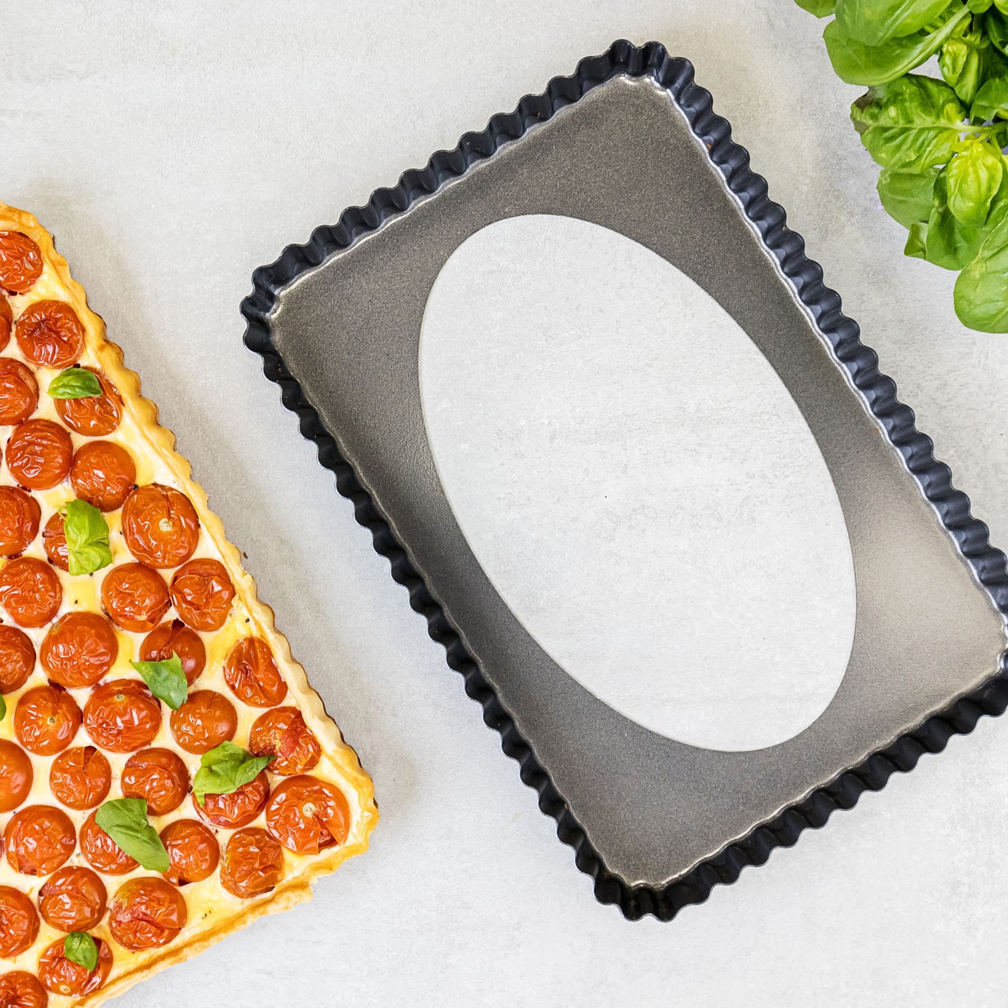 Forma Retangular Antiaderente para Quiche Cinzento-6