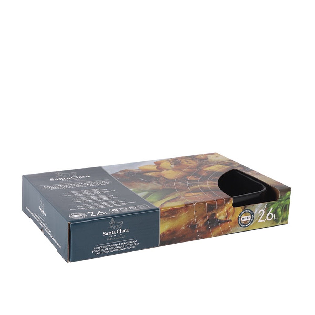 Fuente de horno de borosilicato Santa Clara Negro-2