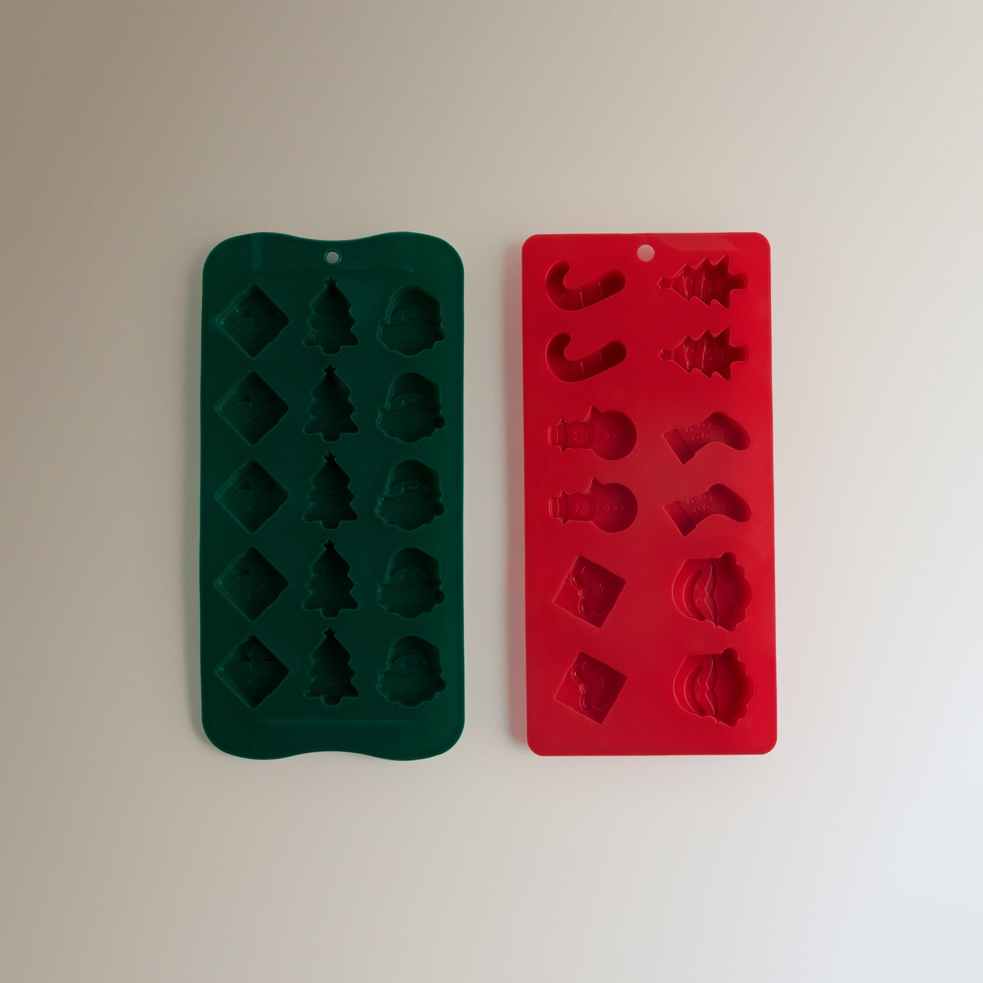 Set de 2 mini moldes de silicona para repostería Papá Noel Navidad Multicolor-1
