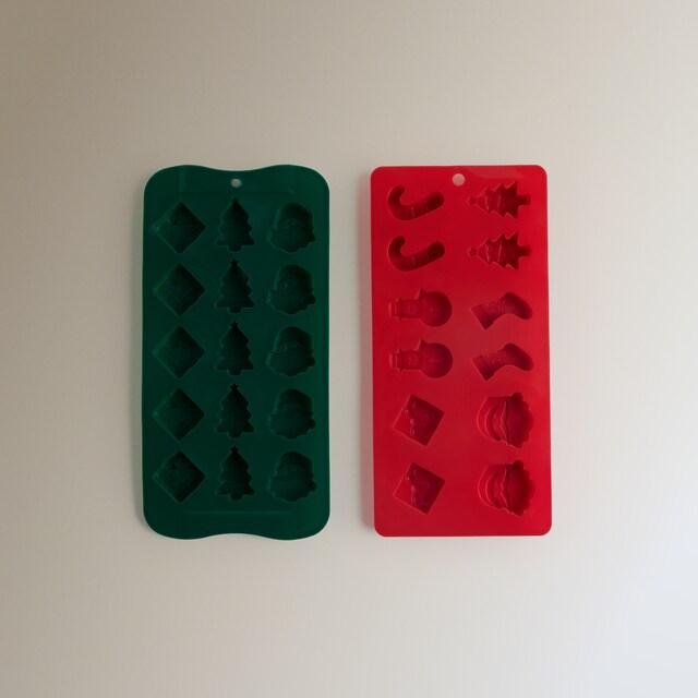 Imagen 0 de Set de 2 mini moldes de silicona para repostería Papá Noel Navidad