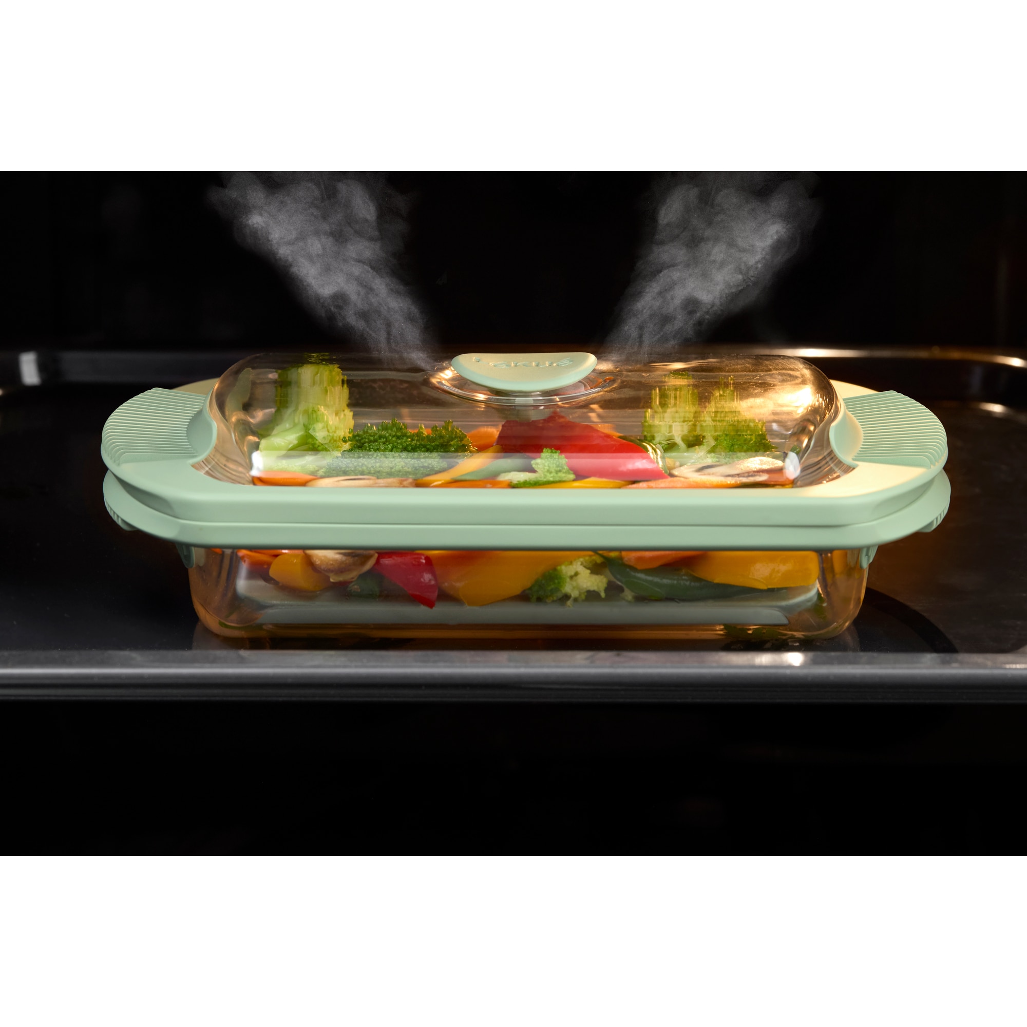 Estojo de vapor em vidro para 2 pessoas Lékué Transparente-8