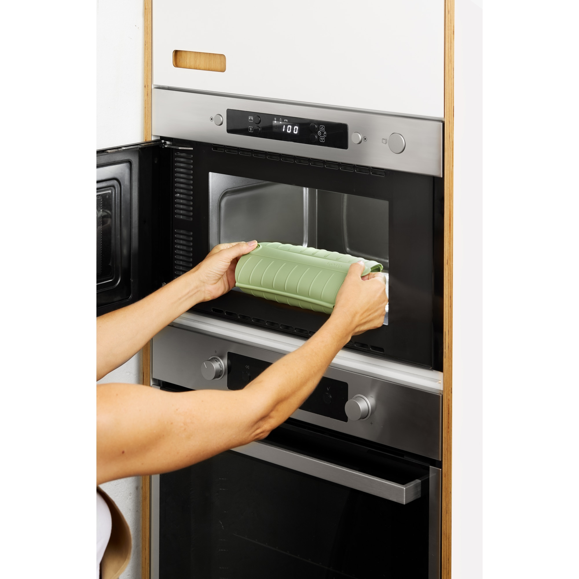 Estojo de vapor em silicone para 2 pessoas Lékué Verde-7