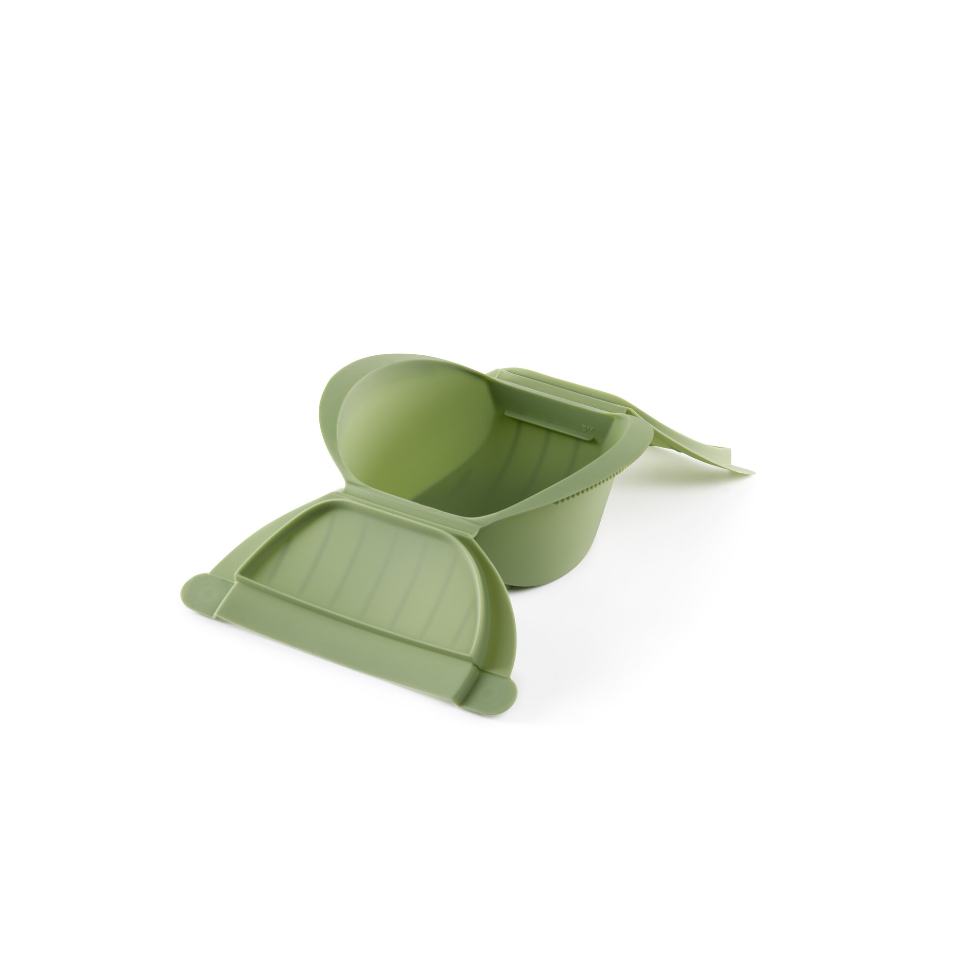 Estojo de vapor em silicone fundo para 2 pessoas Lékué Verde-2