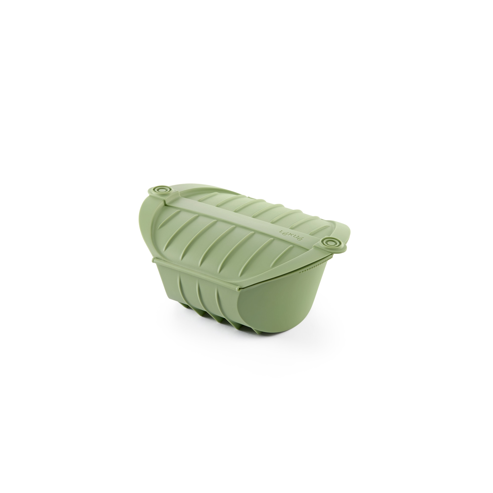 Estojo de vapor em silicone fundo para 4 pessoas Lékué Verde-2
