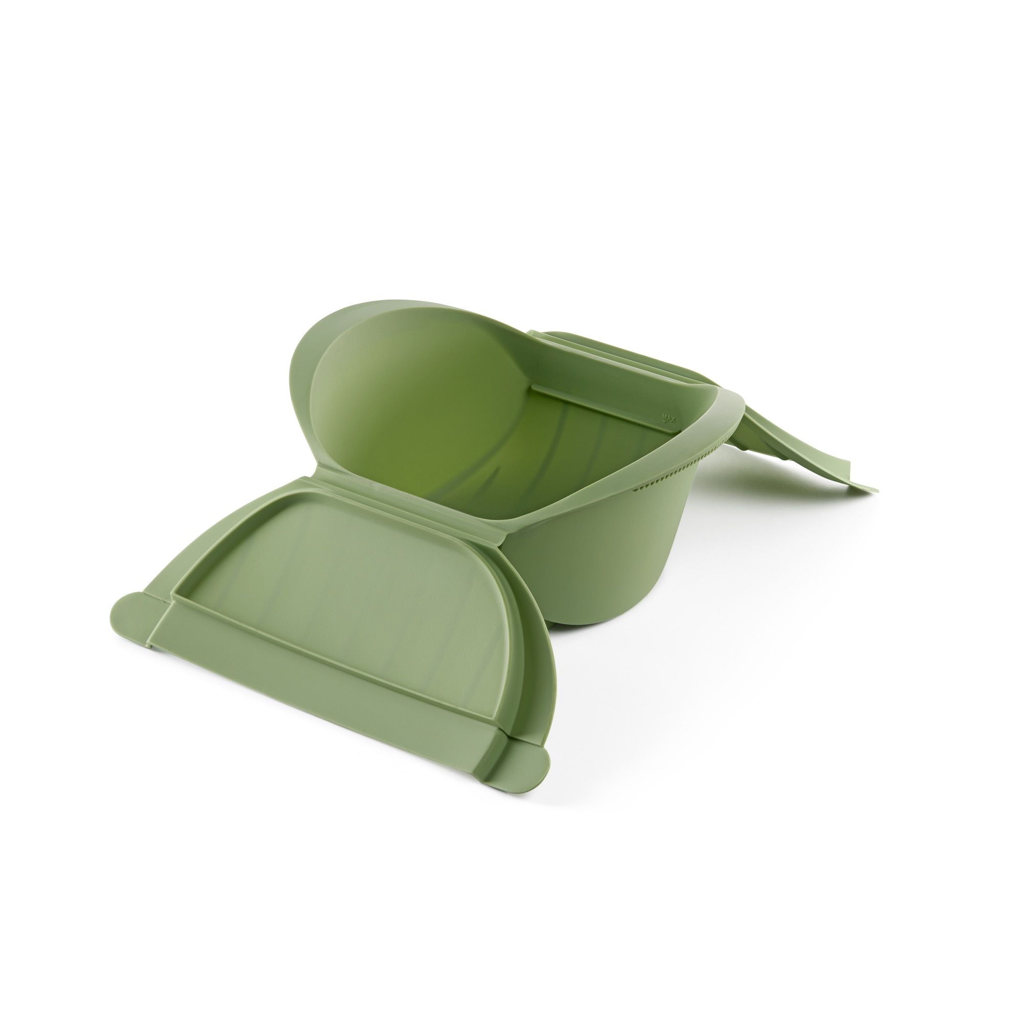Estojo de vapor em silicone fundo para 4 pessoas Lékué Verde-3