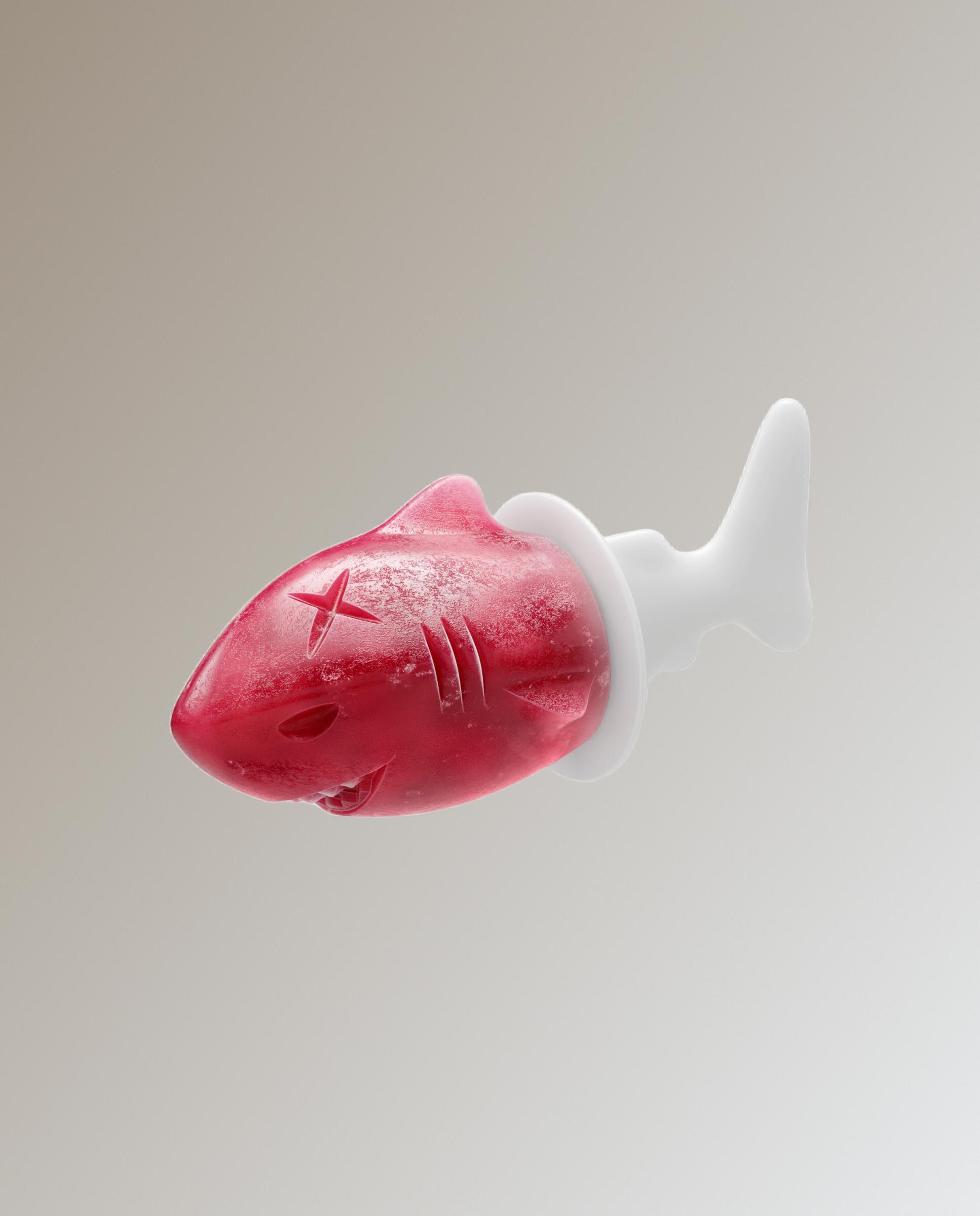 Molde de Gelados de Tubarão 4 Peças Multicolor-5
