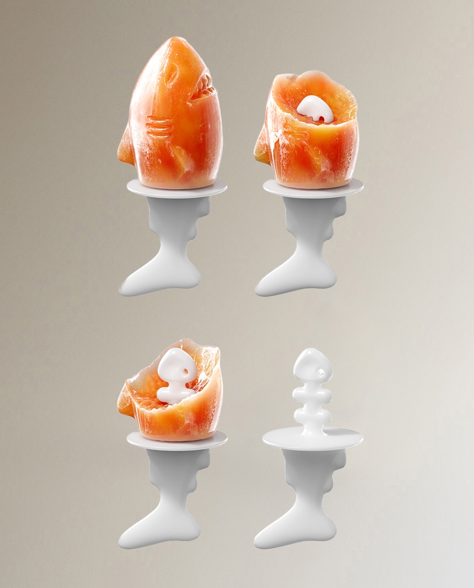Molde de Gelados de Tubarão 4 Peças Multicolor-8